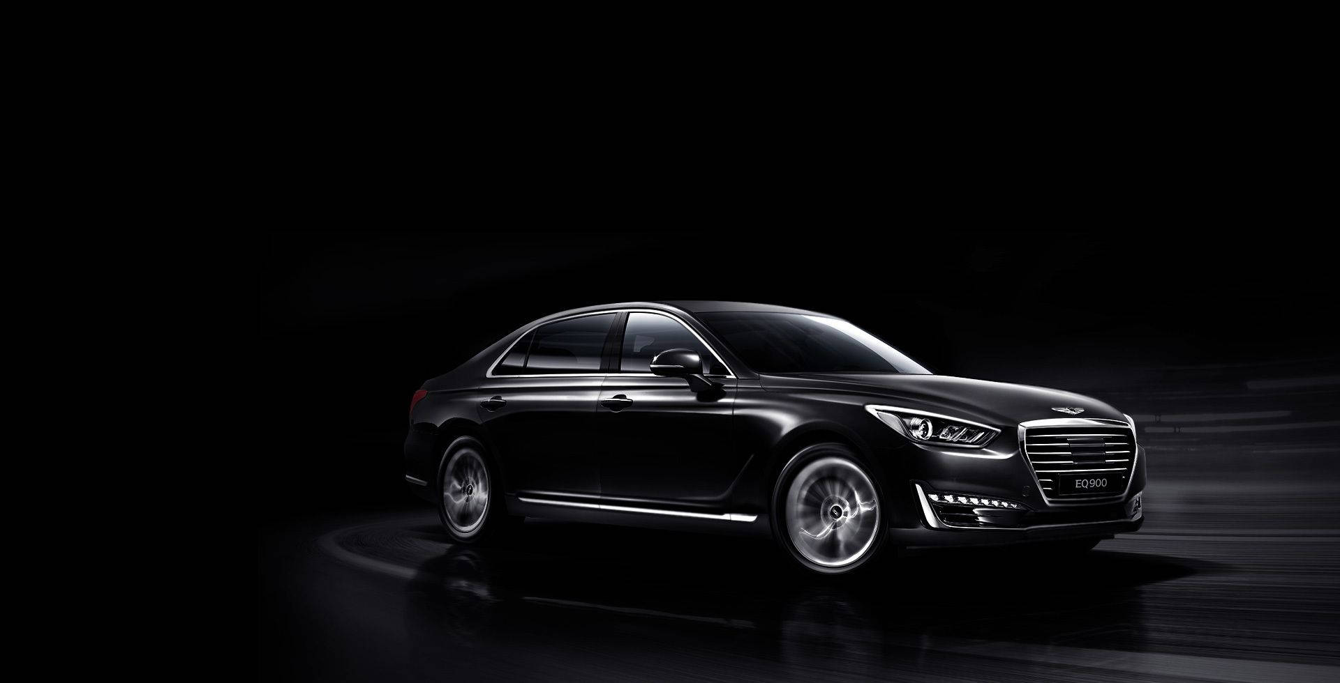 Hyundai Genesis, Digital Black, sleek black luxury sedan, Full HD Desktop Wallpaper