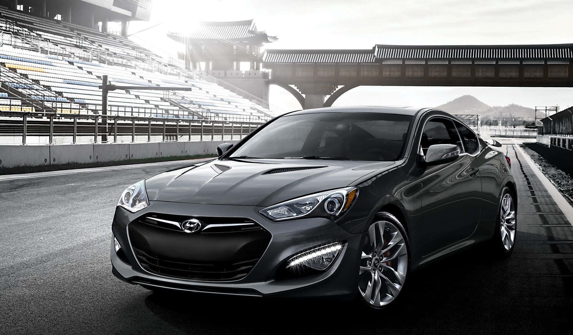 Hyundai Genesis, racetrack, dark gray, Full HD Desktop Wallpaper