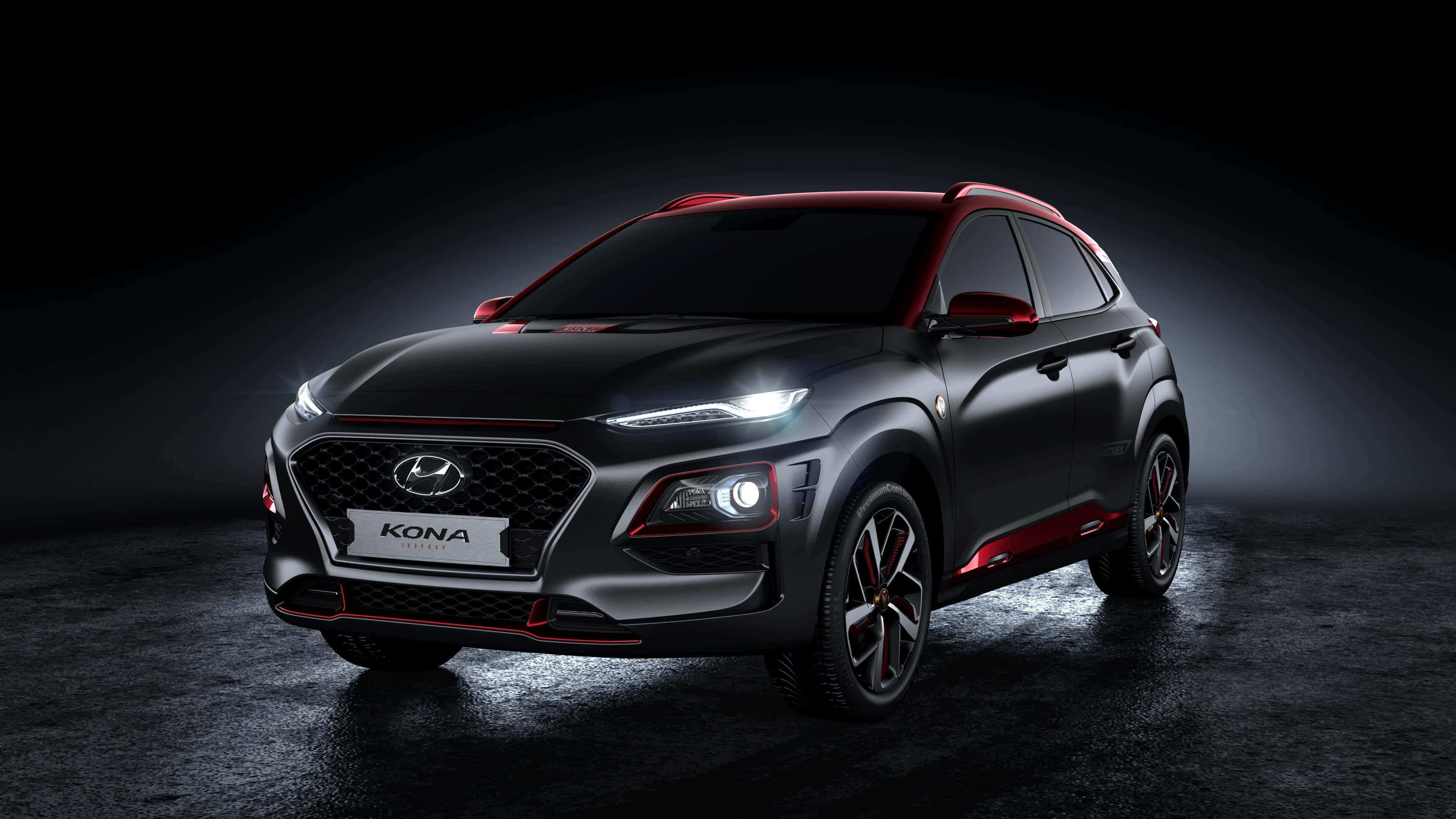 Hyundai Kona, black, red accents, 4K Desktop Wallpaper