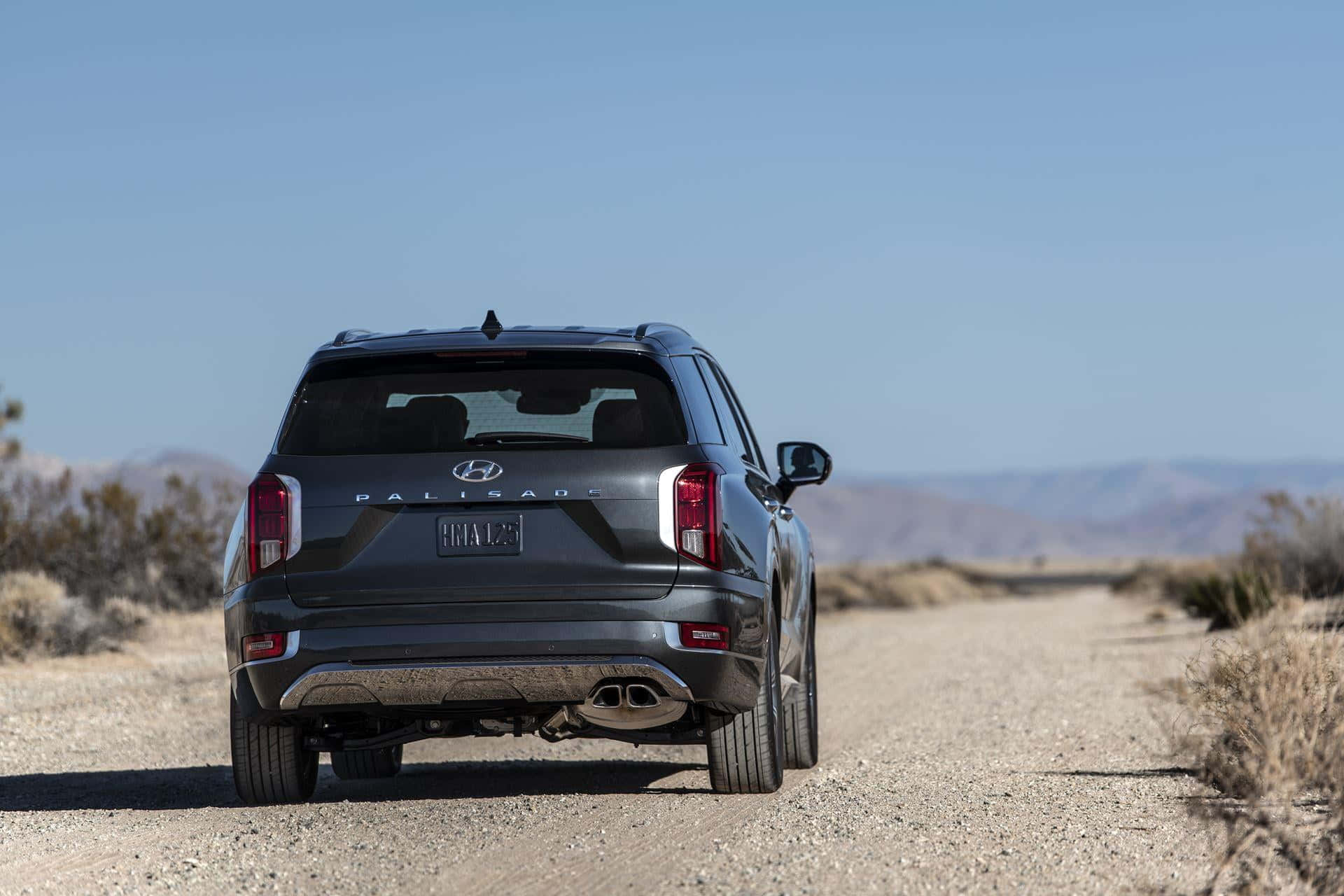 Hyundai Palisade, dark gray, gravel road, Full HD Desktop Wallpaper