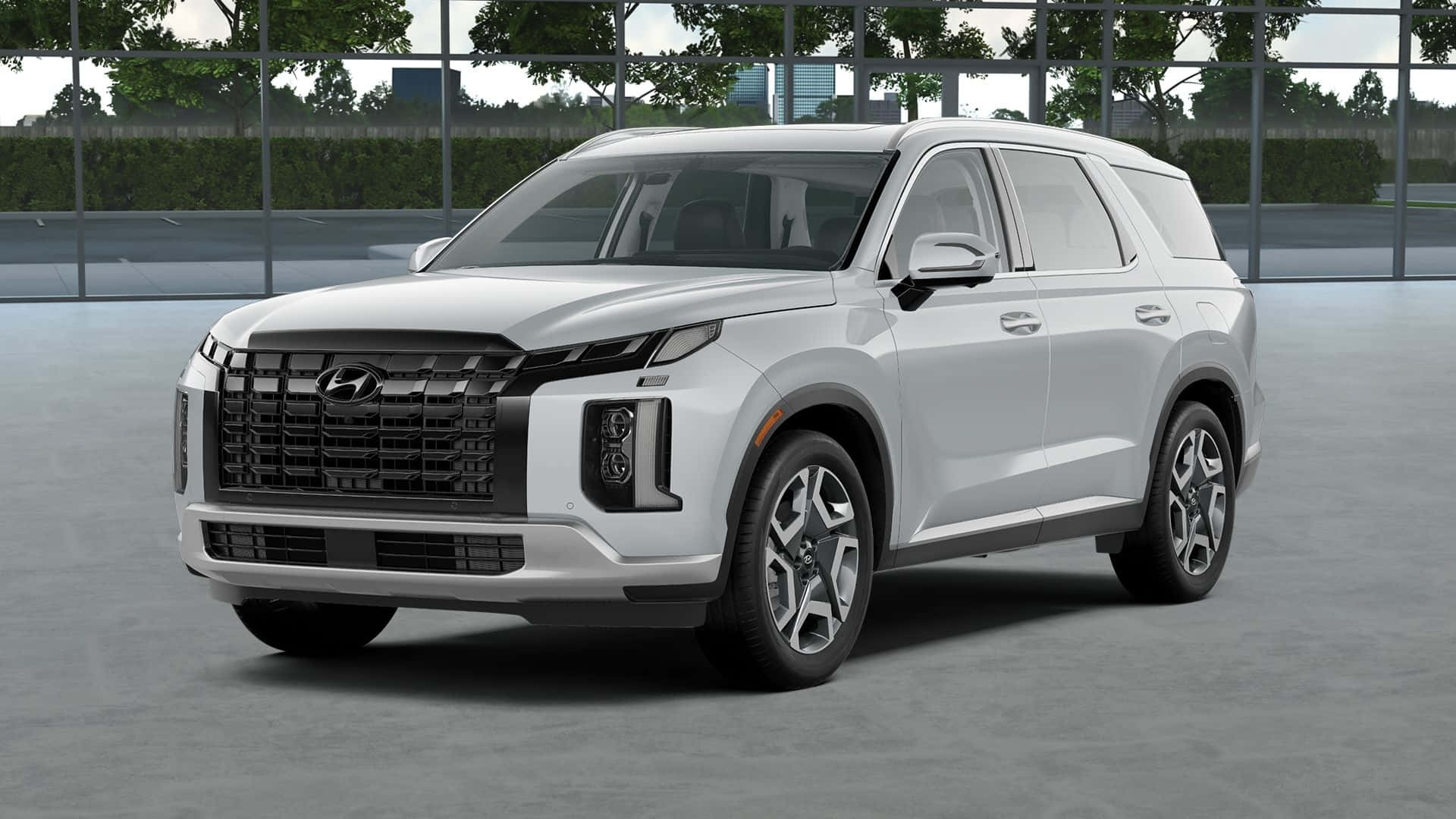 Hyundai Palisade, white, sleek, Full HD Desktop Wallpaper