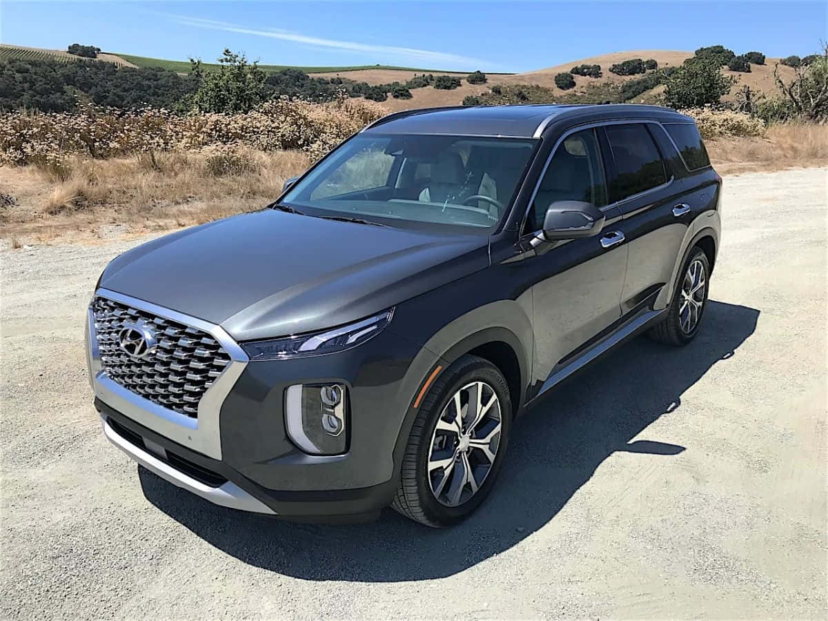 Hyundai Palisade, distinctive grey, radiant sunset, SD Desktop Wallpaper