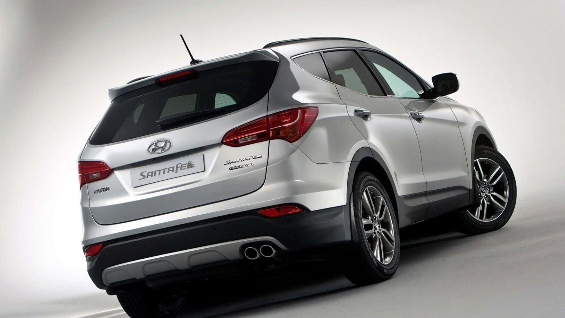 Hyundai Santa Fe, silver, rear three-quarter angle, Full HD Desktop Wallpaper