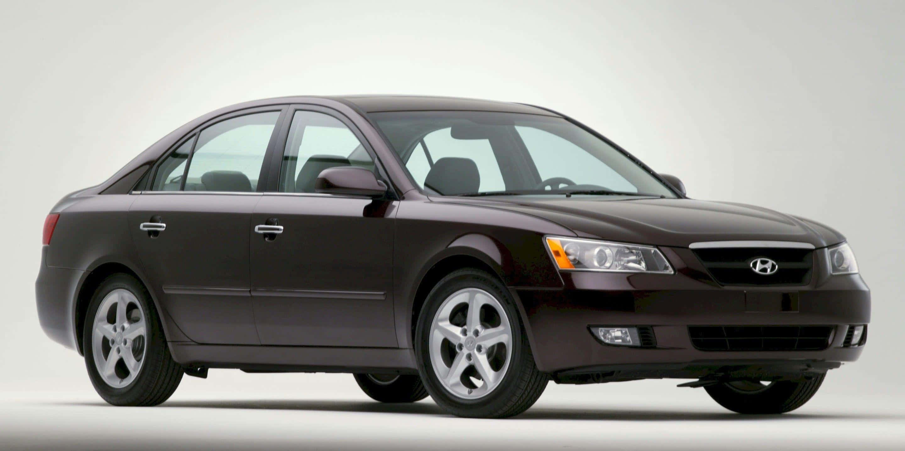Hyundai Sonata, dark brown, studio lighting, 2K Desktop Wallpaper