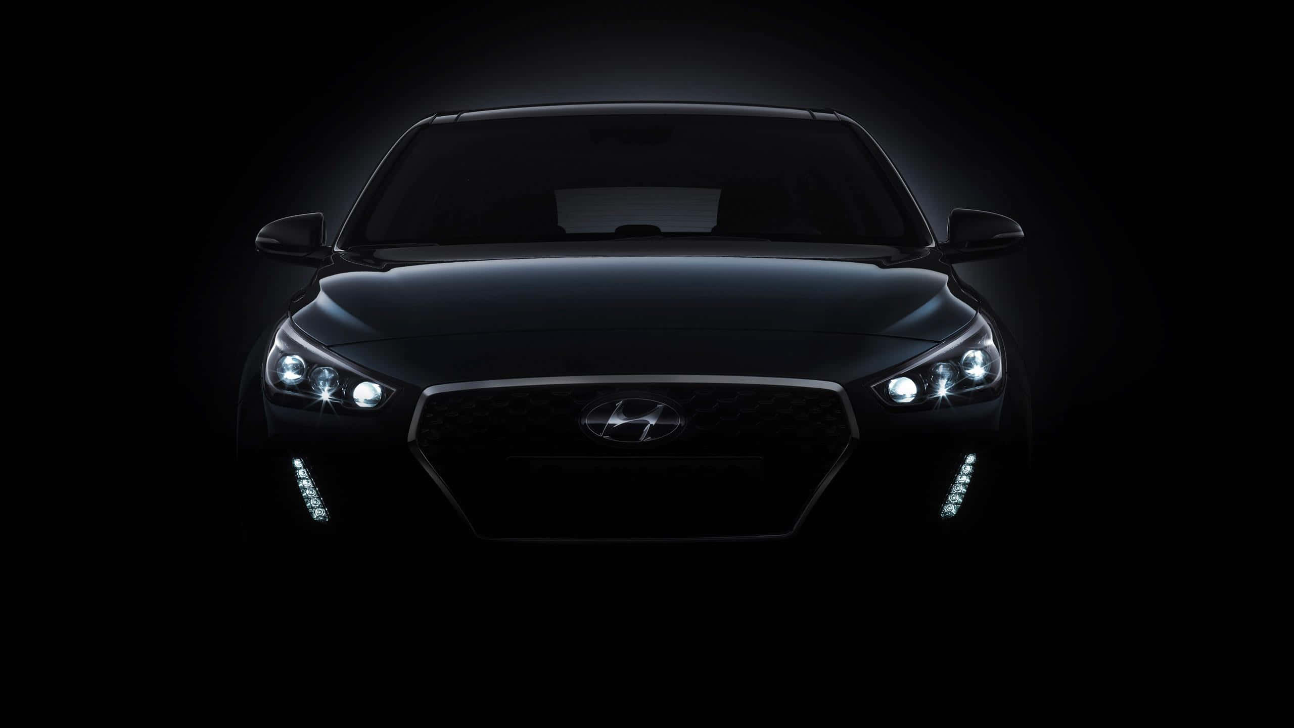 Hyundai Sonata, black, sharp headlights, 2K Desktop Wallpaper