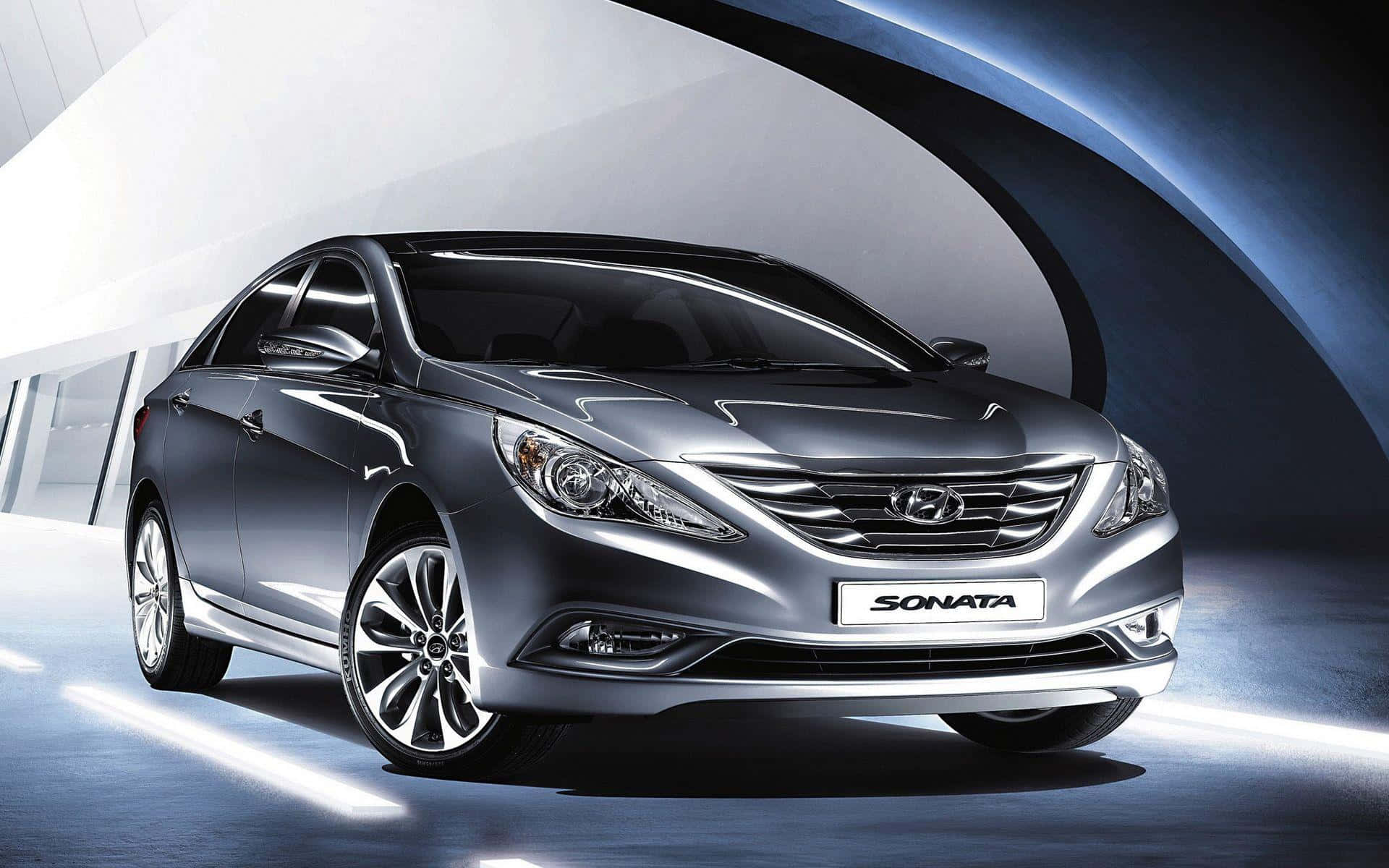 Hyundai Sonata, silver, studio lights, Full HD Desktop Wallpaper