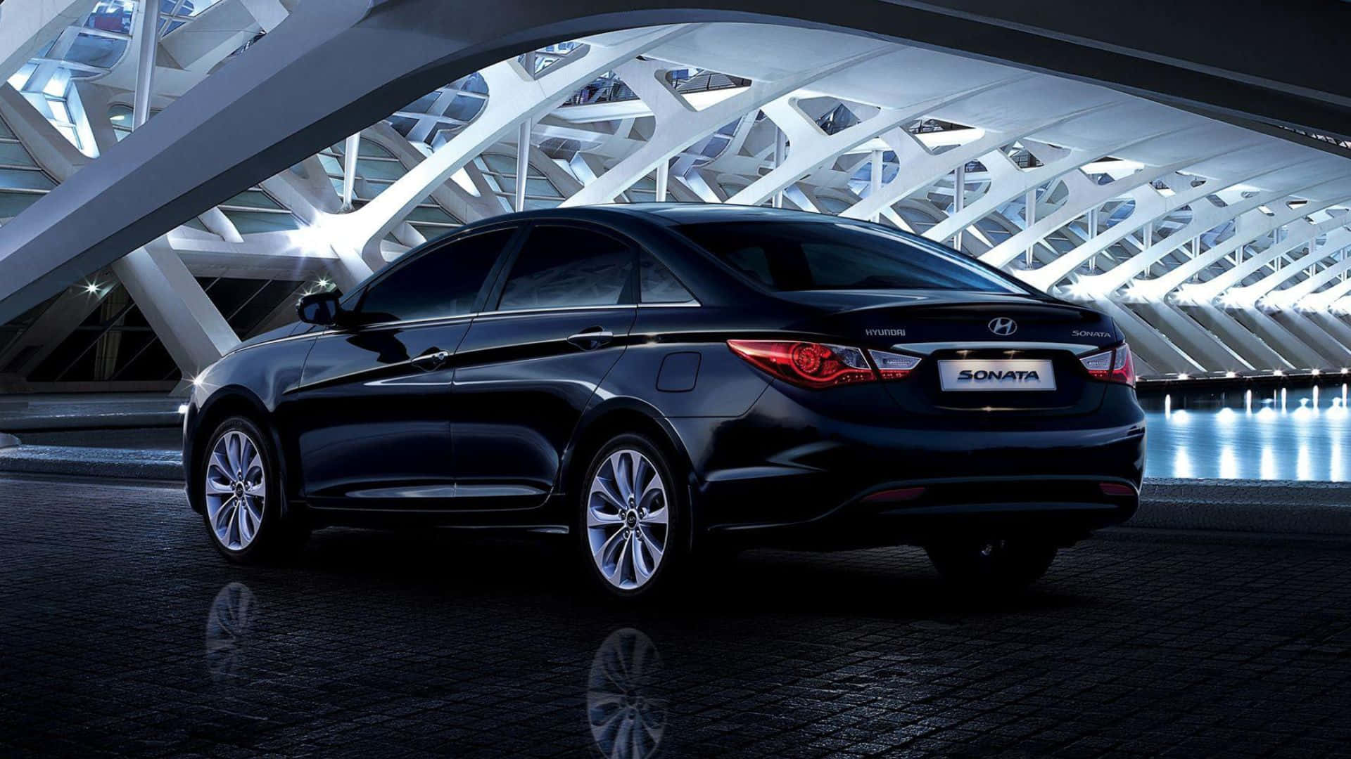 Hyundai Sonata, black, sleek, Full HD Desktop Wallpaper