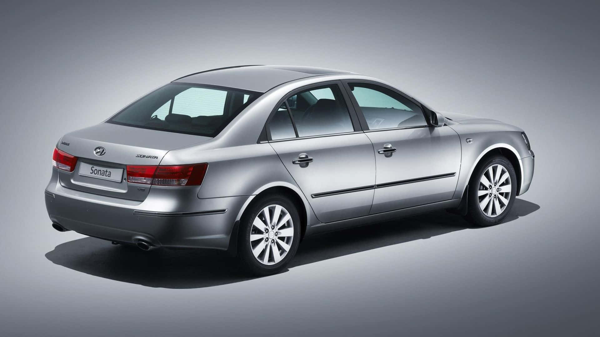Hyundai Sonata, silver, three-quarter rear view, Full HD Desktop Wallpaper