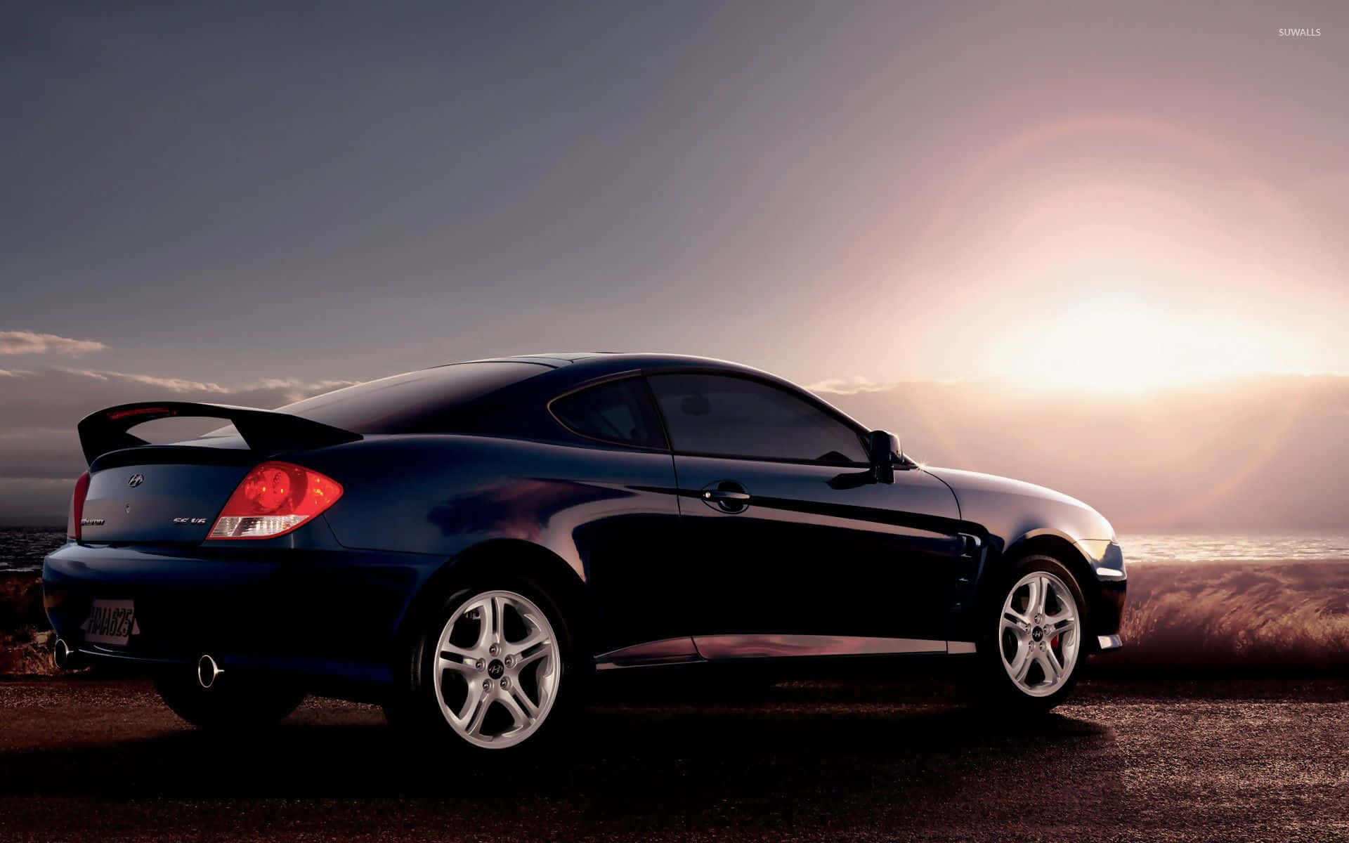Hyundai Tiburon, black, sleek, Full HD Desktop Wallpaper