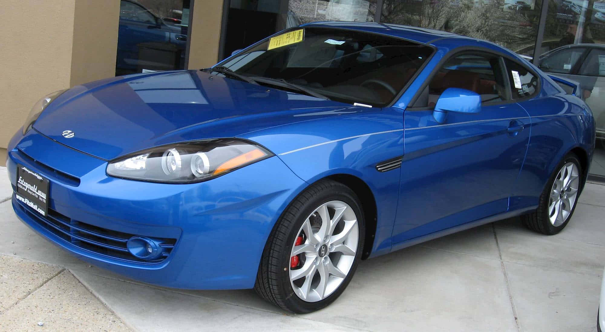 Hyundai Tiburon, 2000, glossy blue, Full HD Desktop Wallpaper