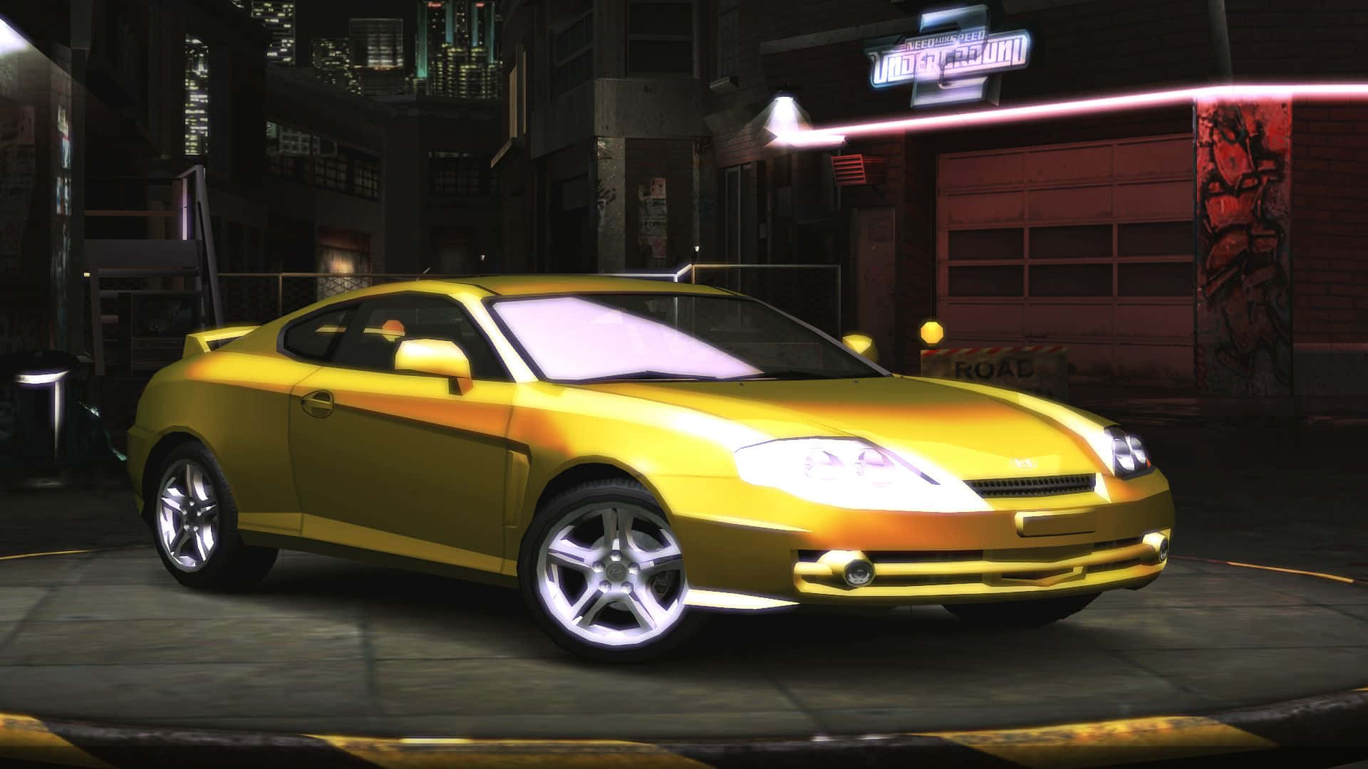 Hyundai Tiburon, sports coupe, shiny yellow, Full HD Desktop Wallpaper