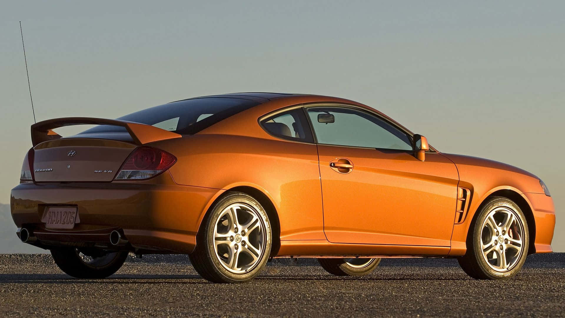 Hyundai Tiburon, orange, black roof, Full HD Desktop Wallpaper