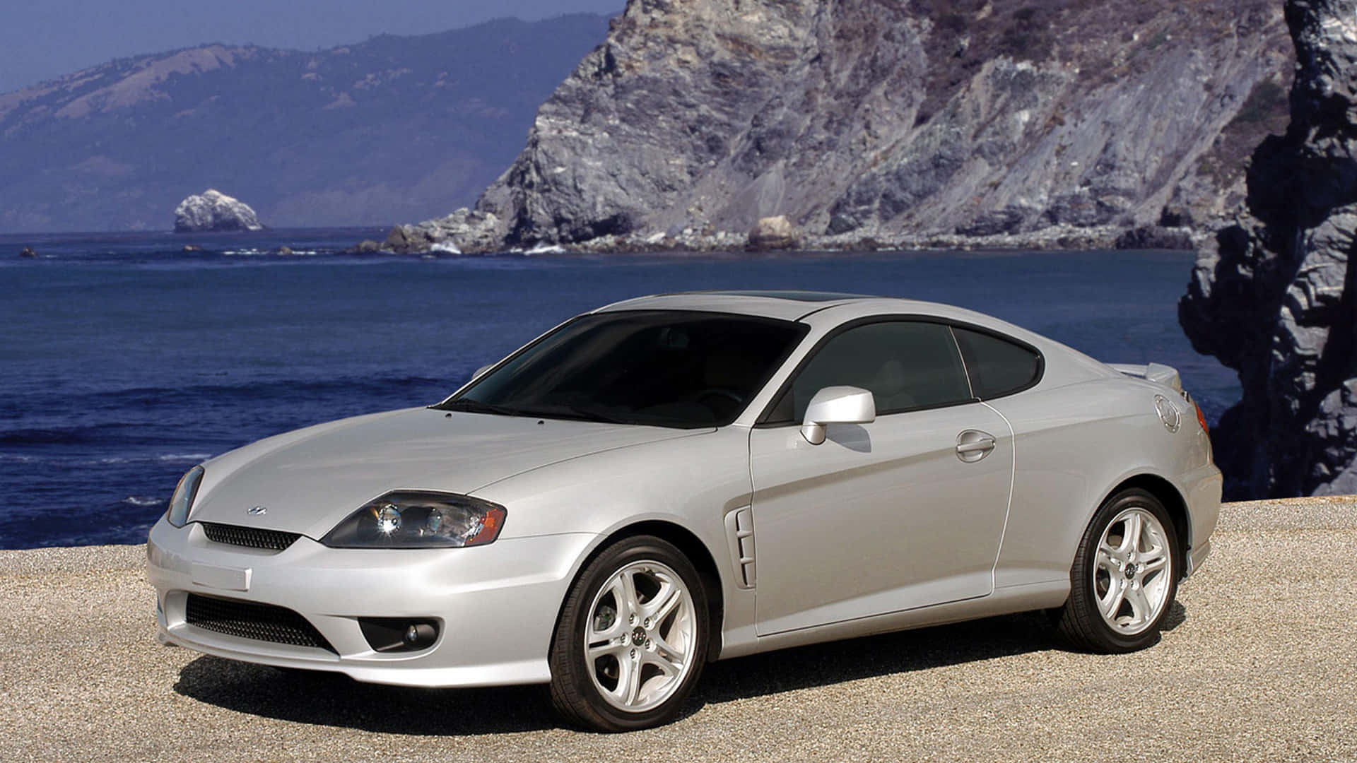 Hyundai Tiburon, silver, sports coupe, Full HD Desktop Wallpaper