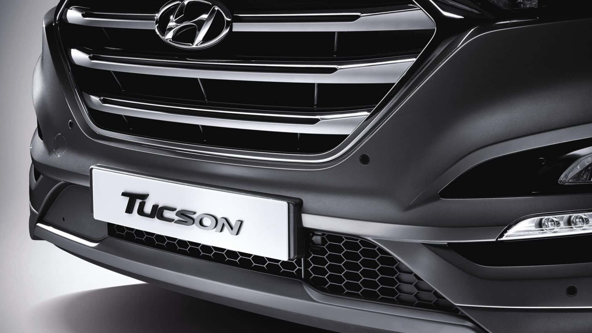 Hyundai Tucson, black, front grille, Full HD Desktop Wallpaper