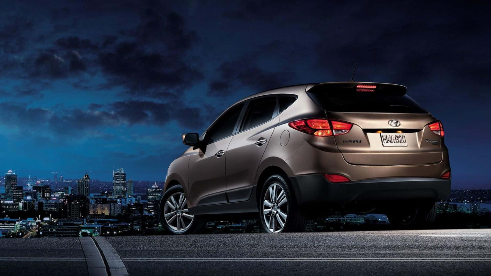 Hyundai Tucson, bronze, rooftop, Full HD Desktop Wallpaper