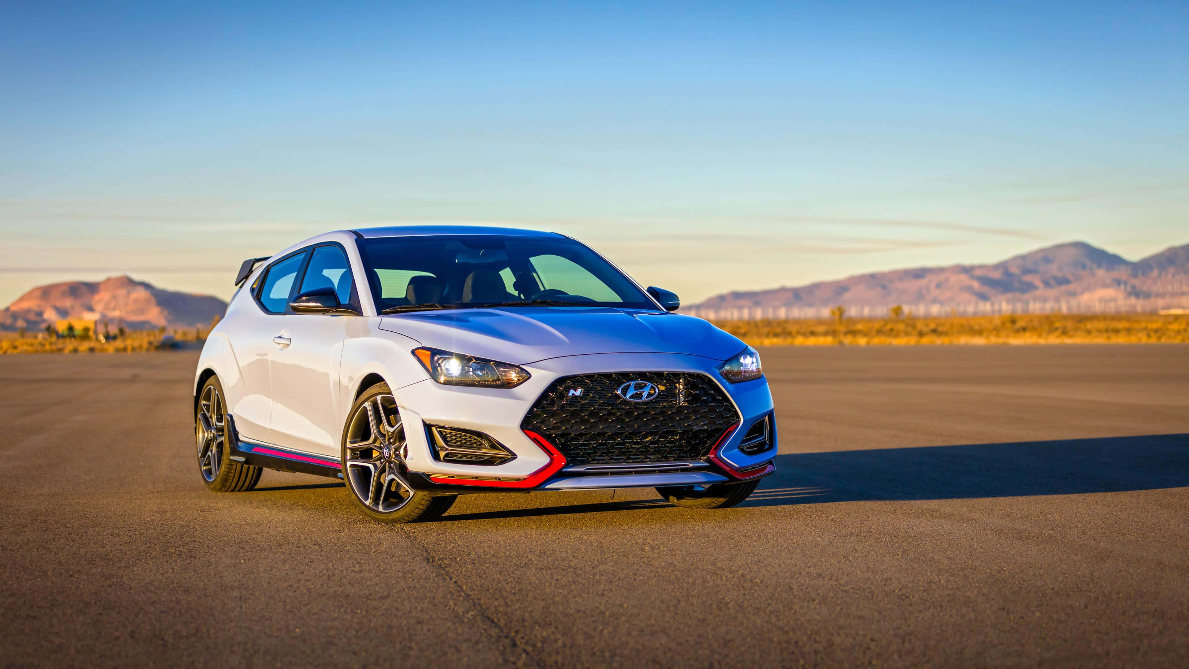 Hyundai Veloster N, white, red accents, 4K Desktop Wallpaper