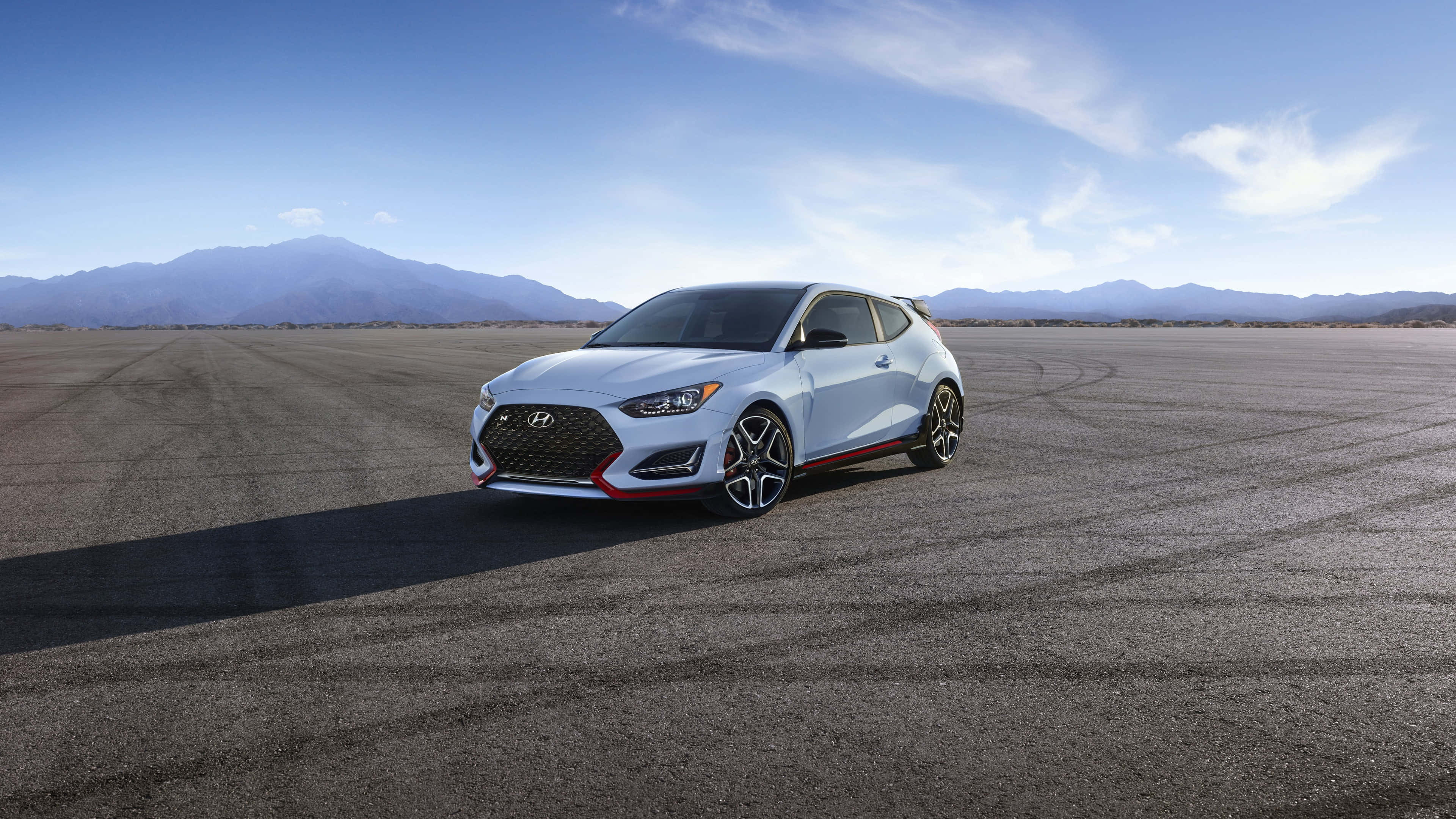 Hyundai Veloster N, silver, red accents, 4K Desktop Wallpaper