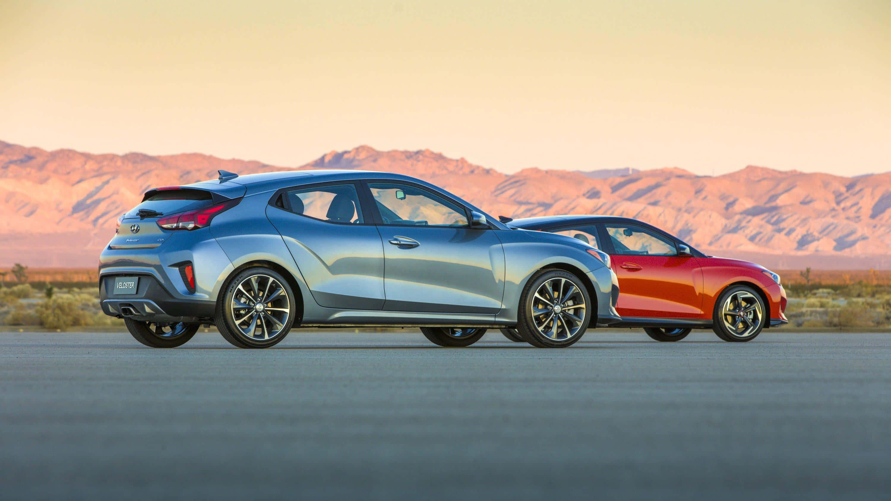 Hyundai Veloster, silver, red, 2K Desktop Wallpaper