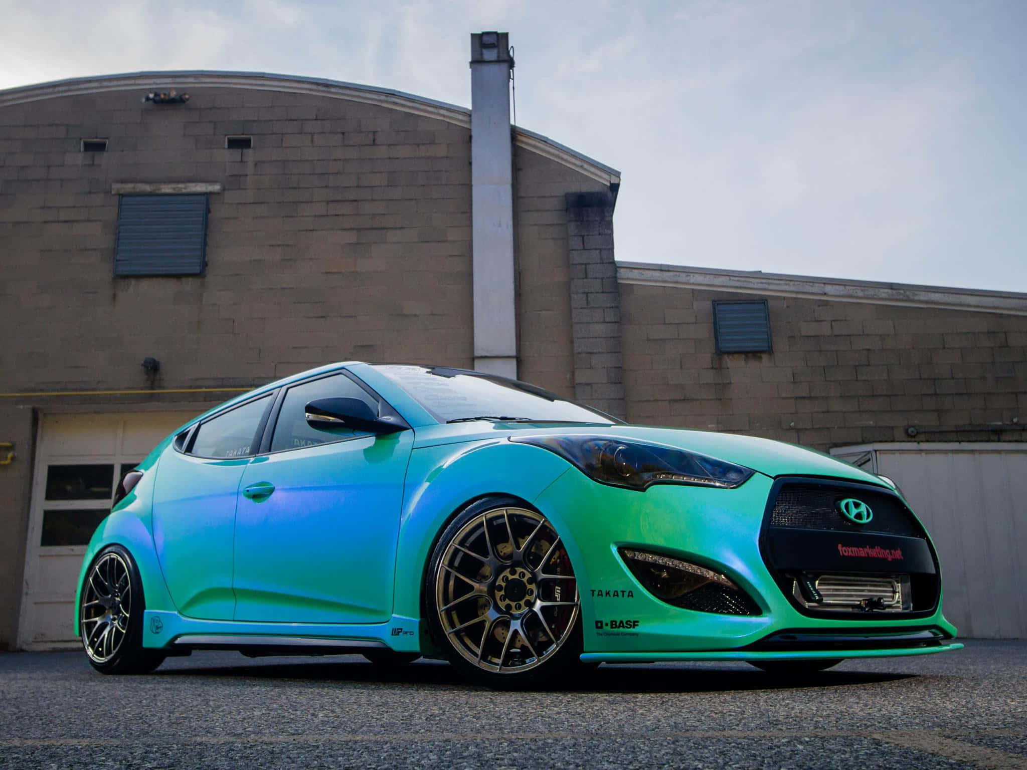 Hyundai Veloster, teal, blue, Full HD Desktop Wallpaper