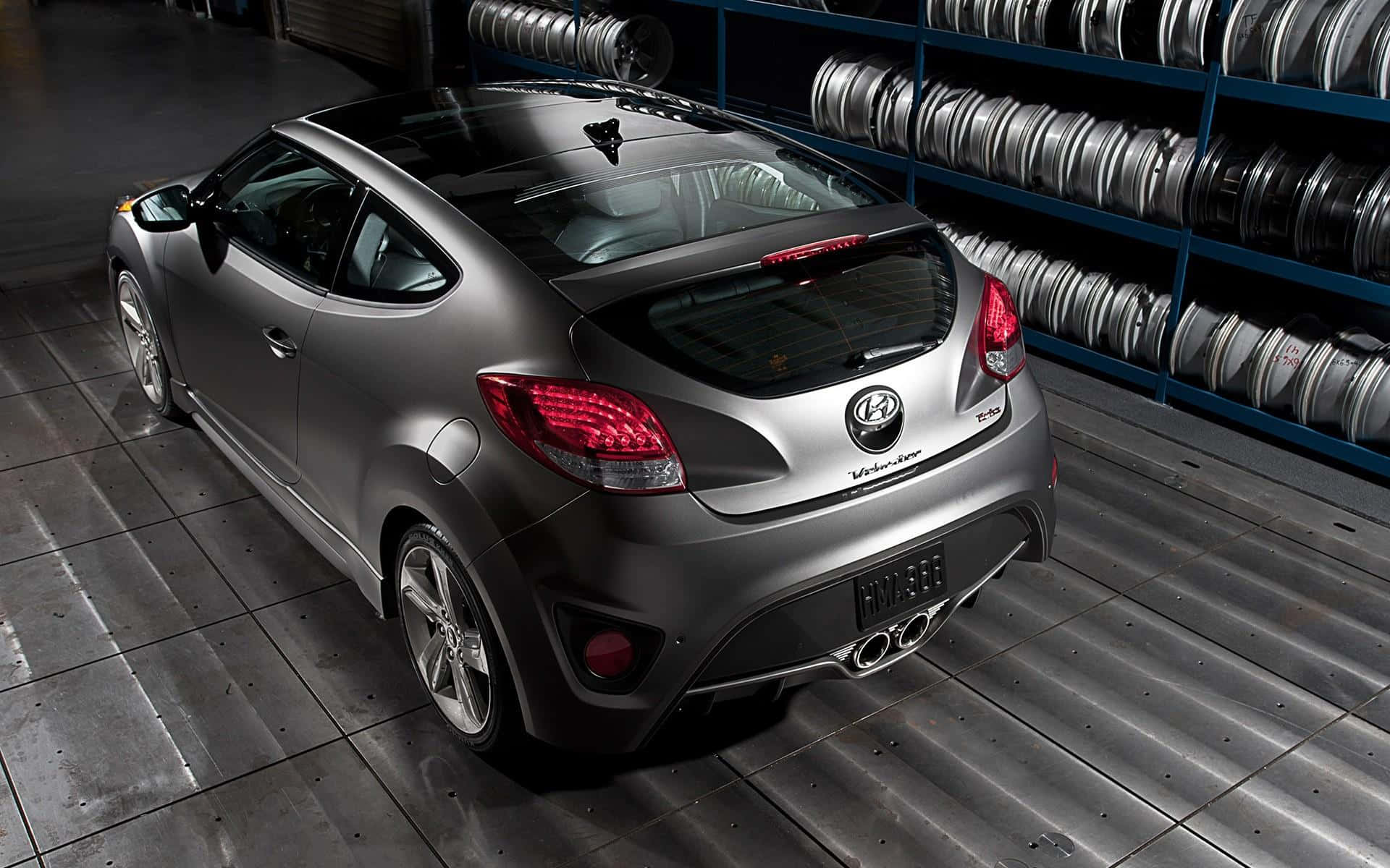Hyundai Veloster, silver, warehouse, Full HD Desktop Wallpaper