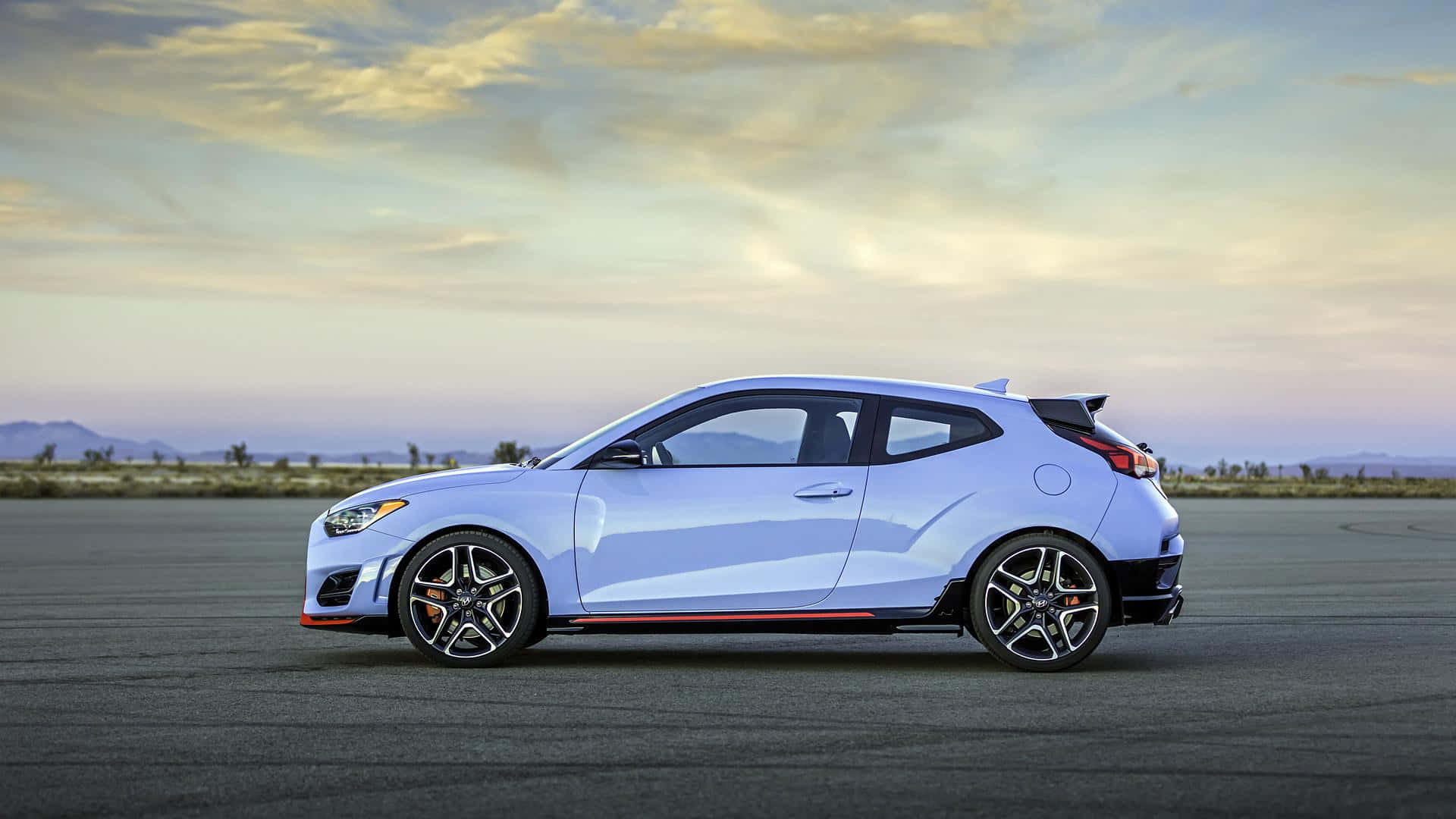 Hyundai Veloster, light blue, black accents, Full HD Desktop Wallpaper