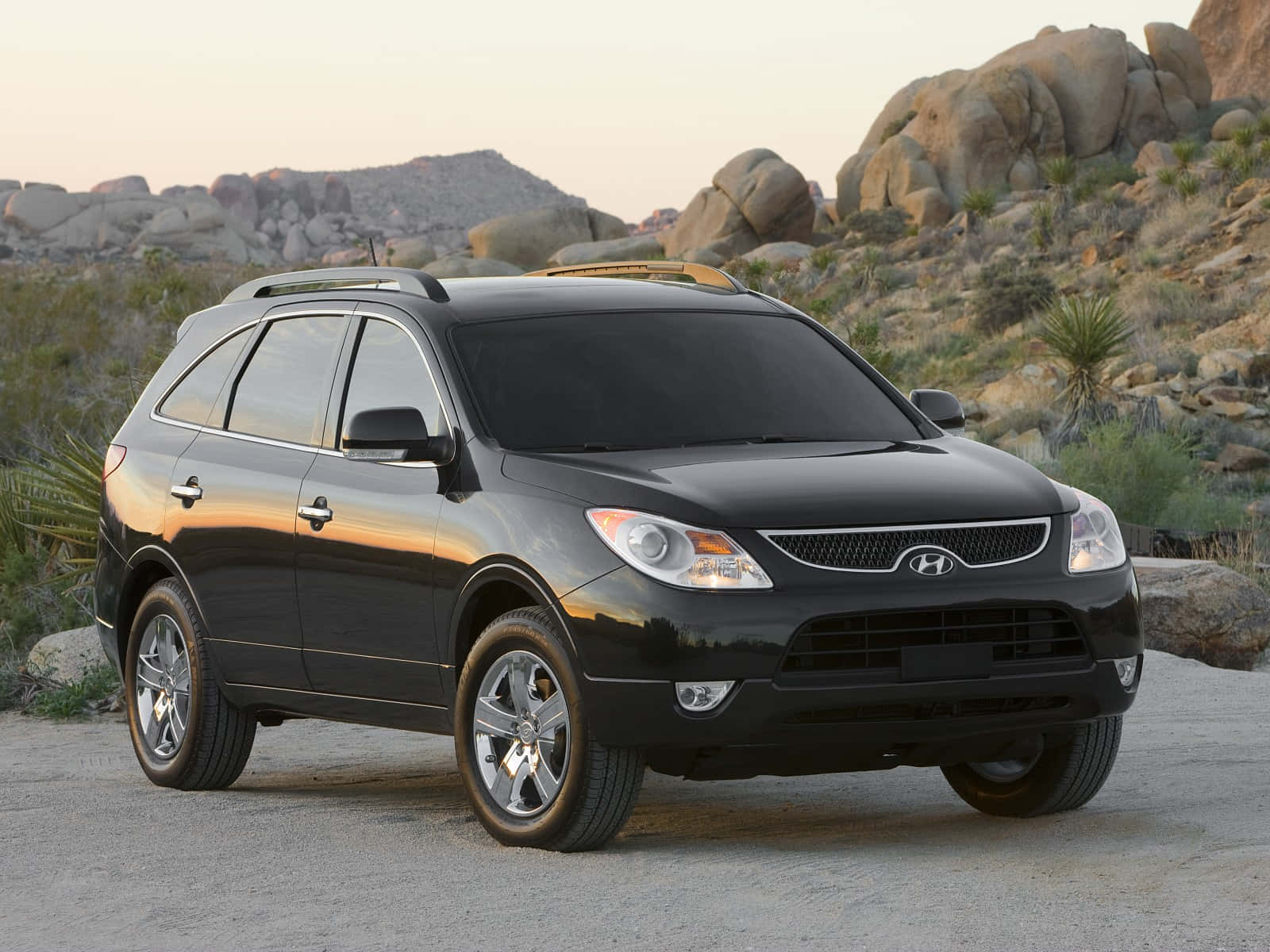 Hyundai Veracruz, black, gravel, HD Desktop Wallpaper