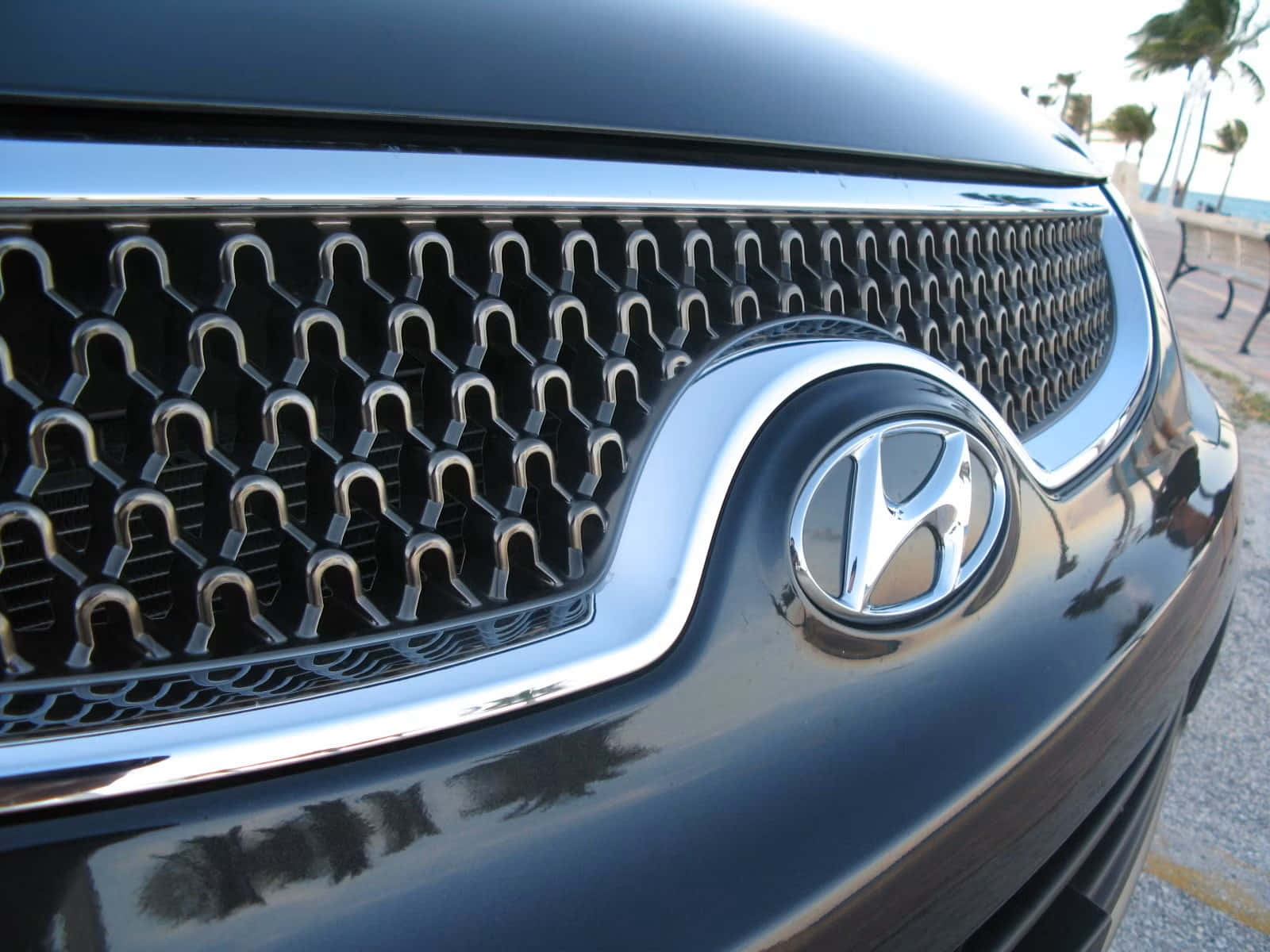 Hyundai Veracruz, black, front grille, HD Desktop Wallpaper