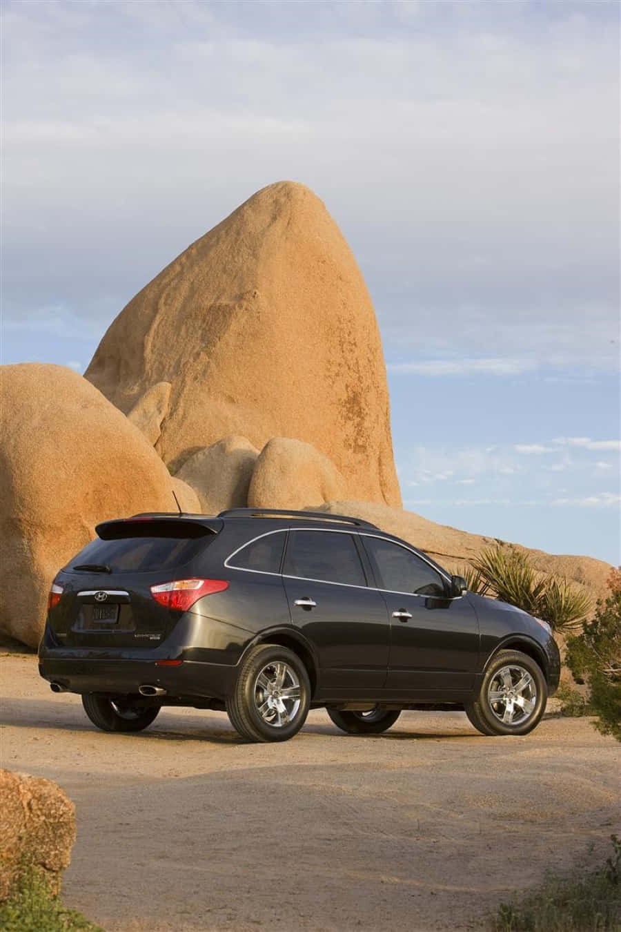 Hyundai Veracruz, black, dusty trail, HD Phone Wallpaper