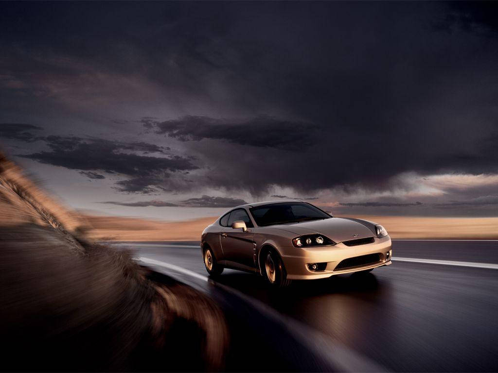 gold, Hyundai, sports car, SD Desktop Wallpaper
