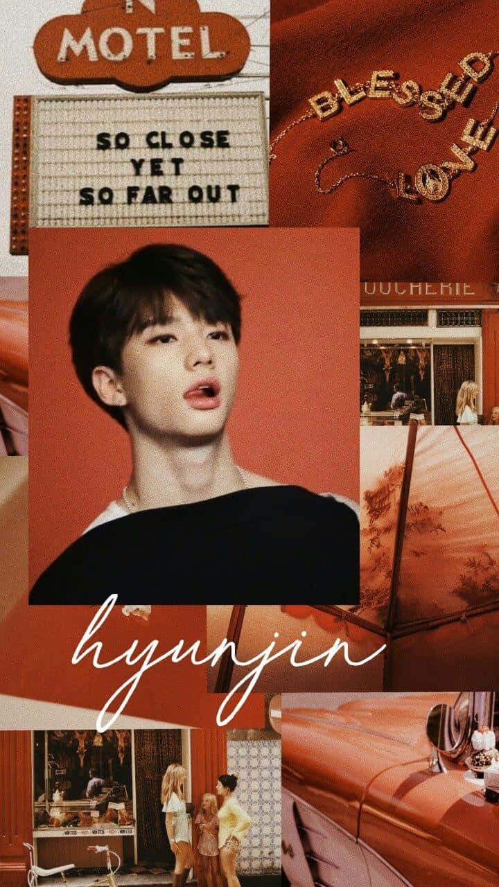 Hyunjin, Dark Orange Theme, motel signs, HD Phone Wallpaper