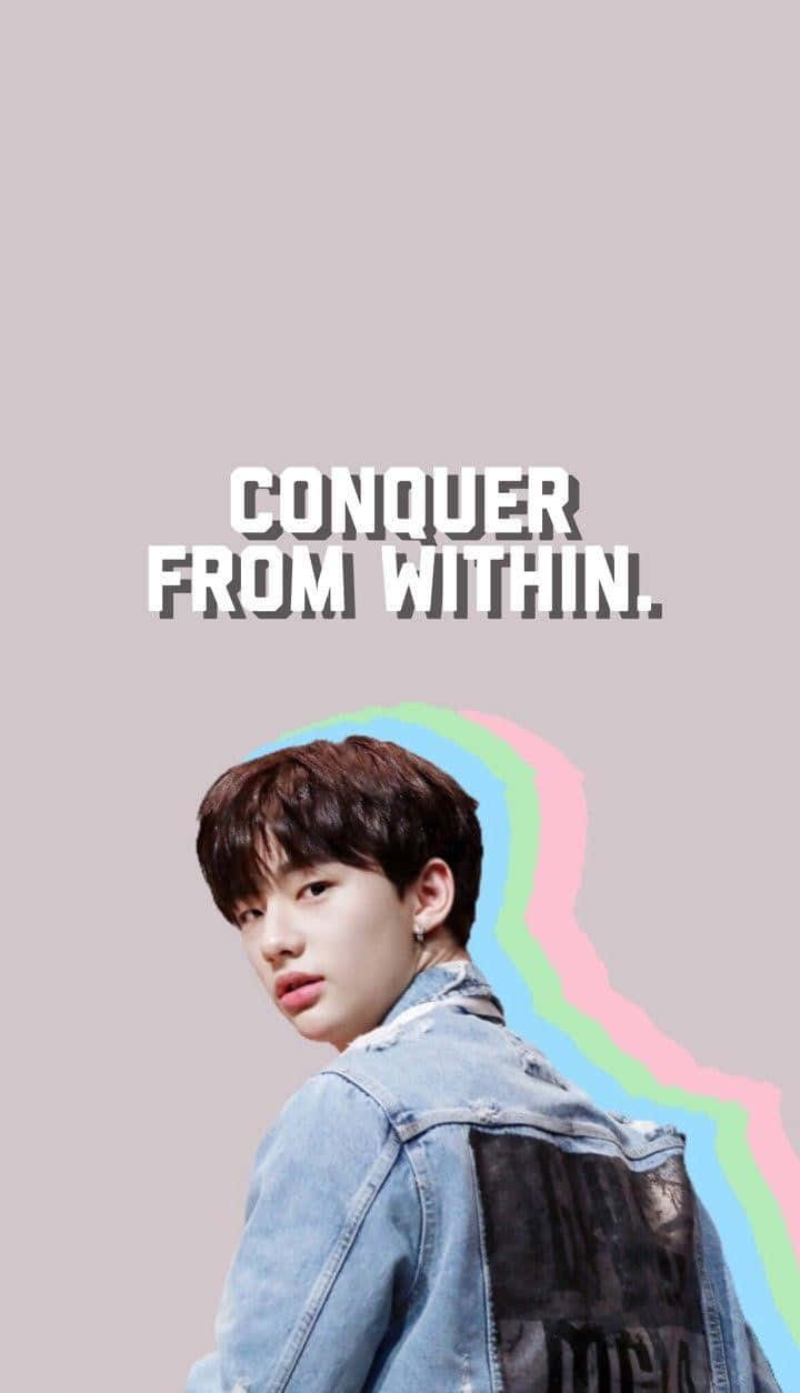 Hyunjin, denim jacket, pastel background, SD Phone Wallpaper