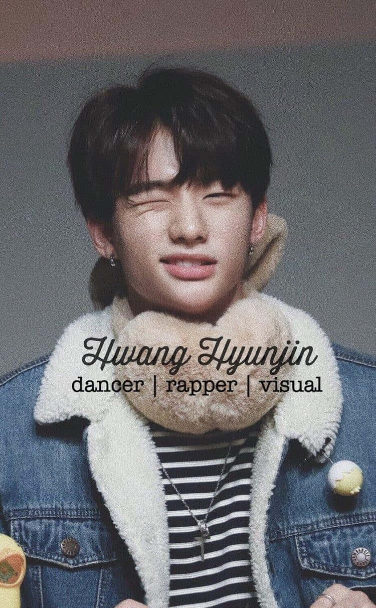 Hyunjin, denim jacket, fluffy collar, SD Phone Wallpaper