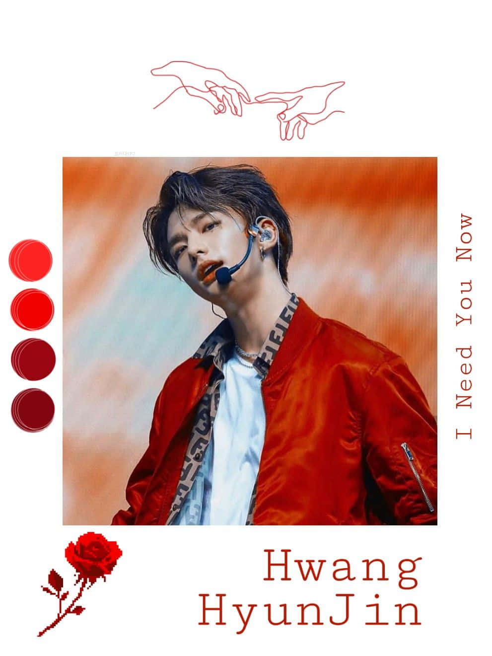 Hyunjin, red jacket, microphone headset, HD Phone Wallpaper