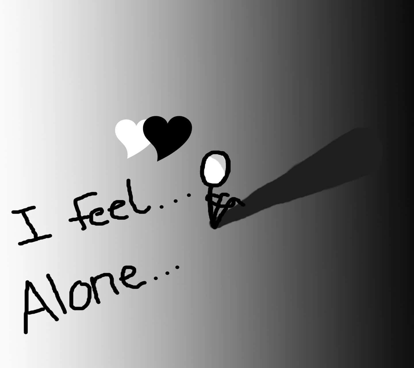 I feel... Alone..., stick figure, long shadow, HD Desktop Wallpaper