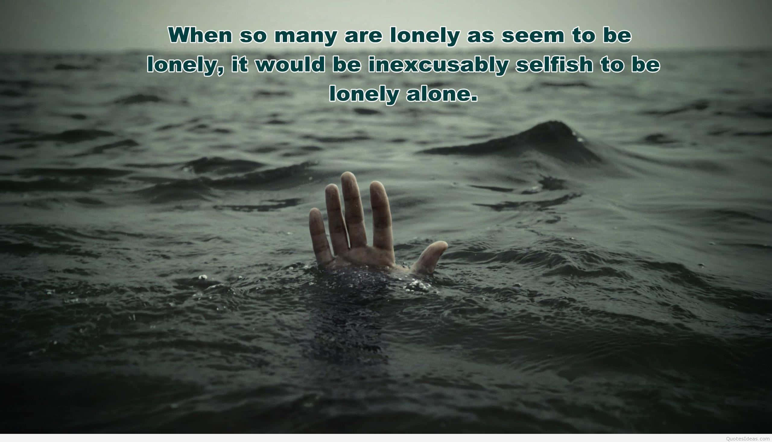 I Am Alone, pale hand, dark churning water, 2K Desktop Wallpaper