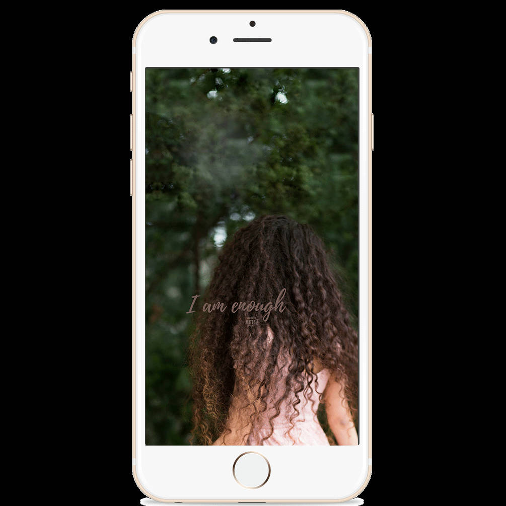 I Am Enough, smartphone, long curly hair, SD Desktop Wallpaper