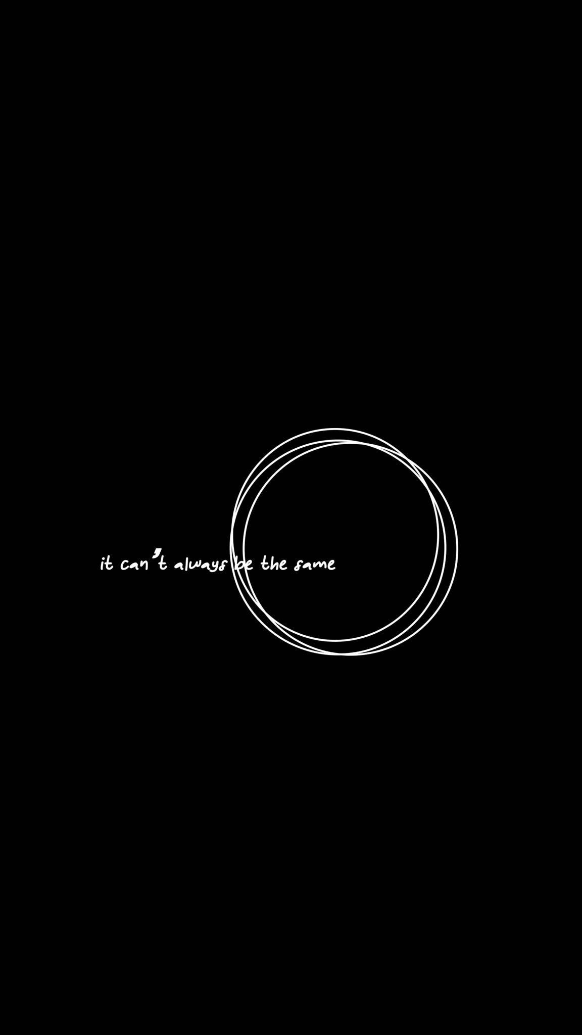black background, white concentric circles, handwritten text, Full HD Phone Wallpaper