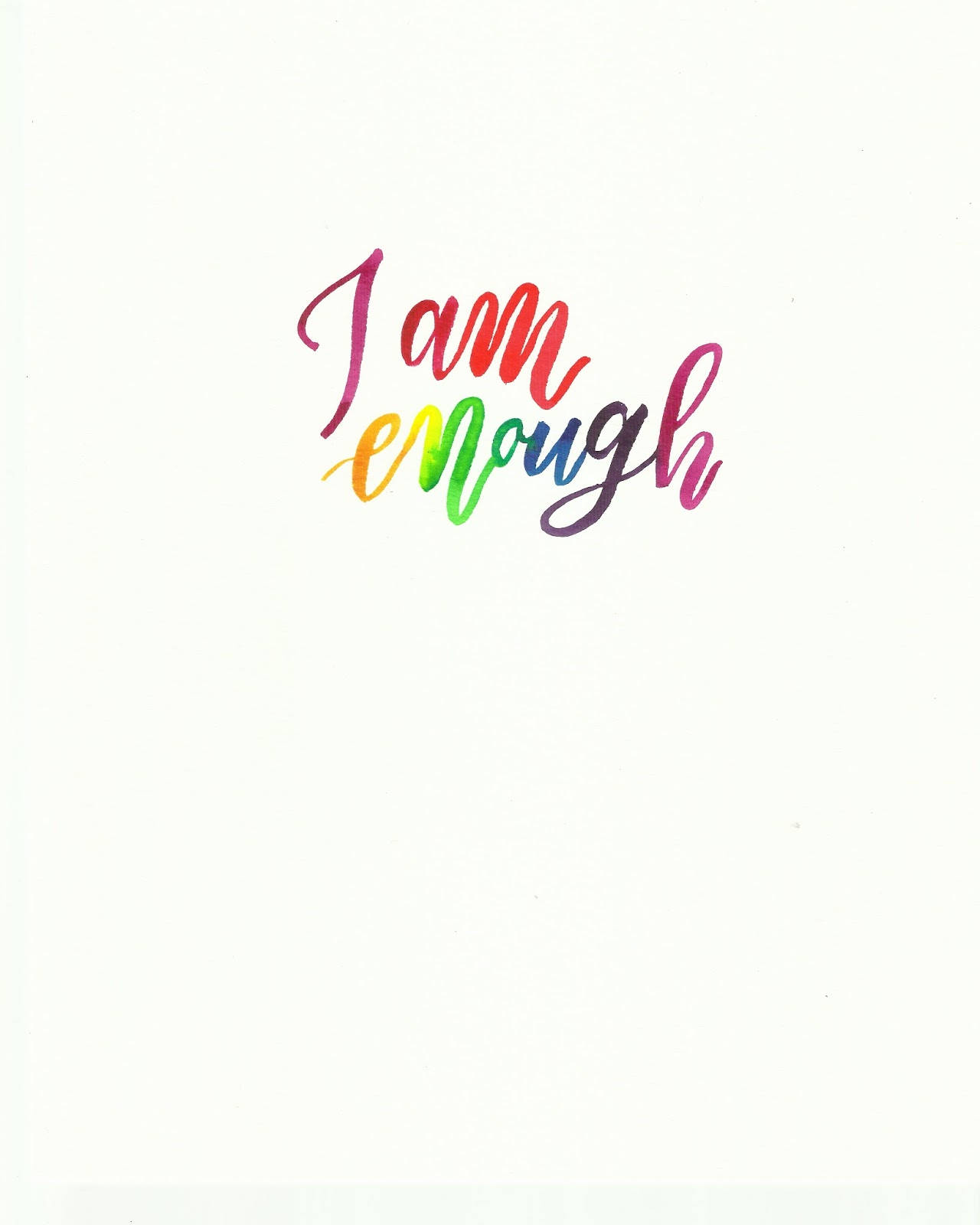 I am Enough, rainbow-colored, calligraphy, HD Phone Wallpaper