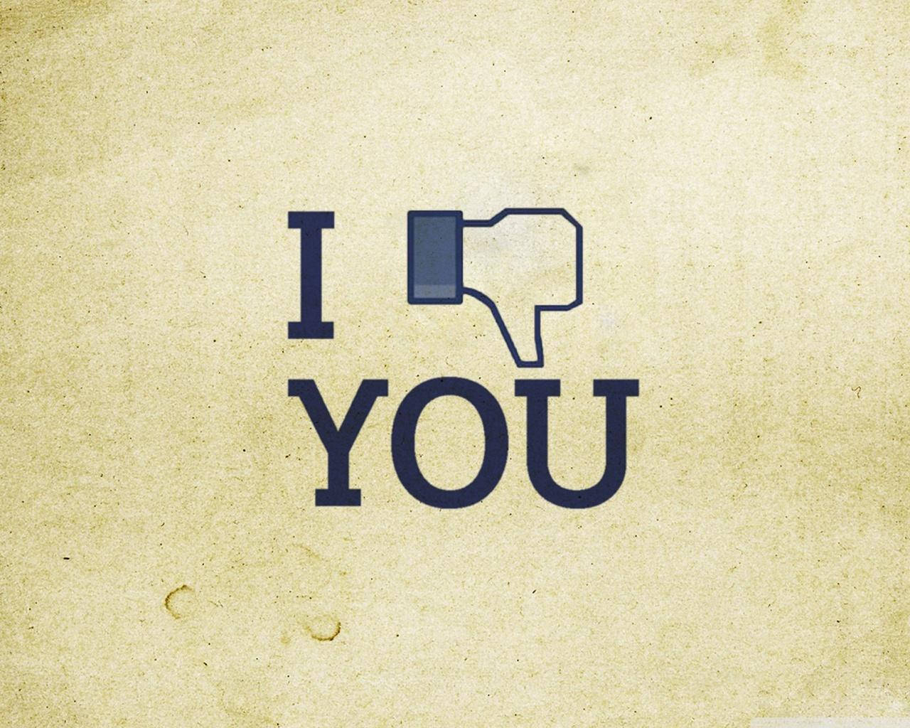 I Hate You, thumbs down, navy text, HD Desktop Wallpaper