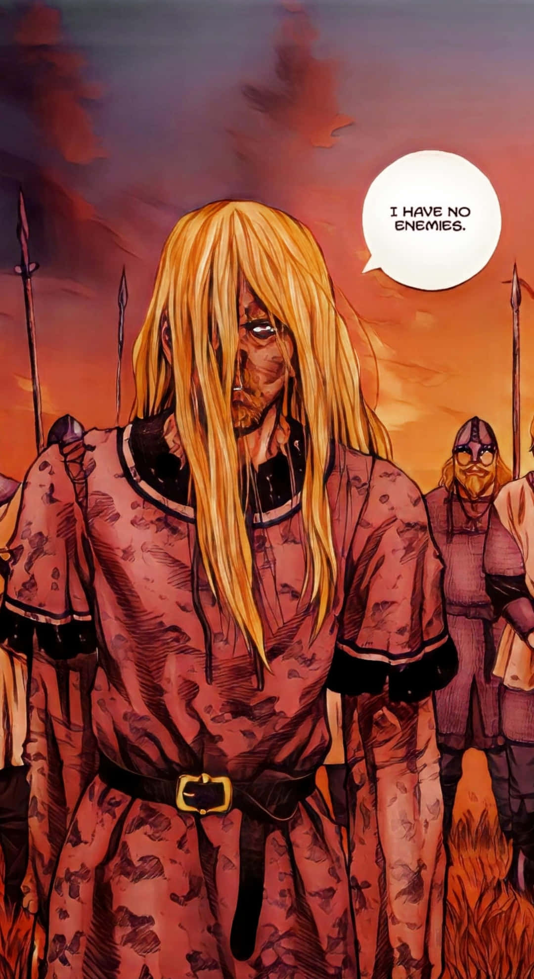 I Have No Enemies, warrior, long blonde hair, Full HD Phone Wallpaper