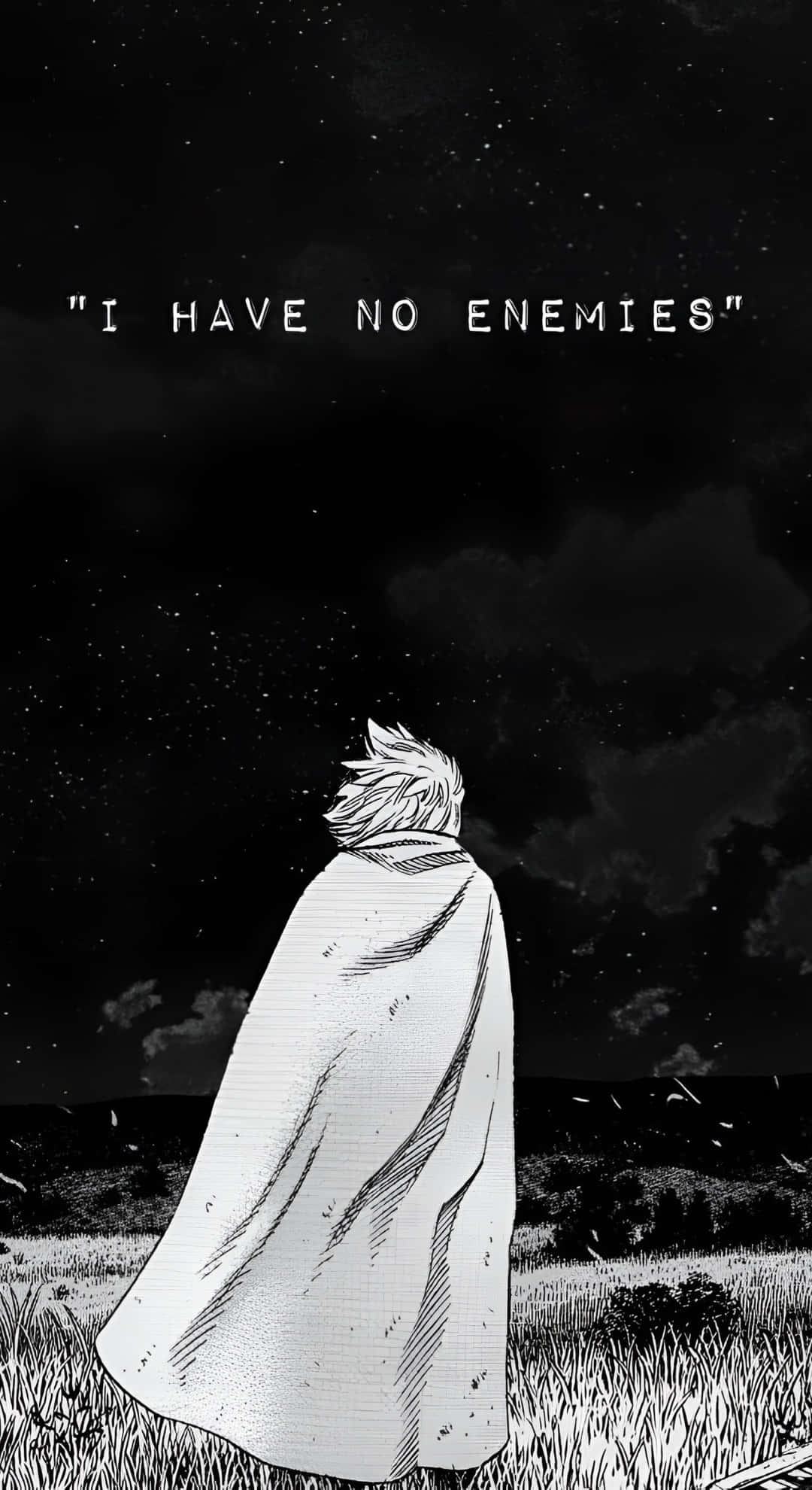I Have No Enemies, white cloak, grassy field, Full HD Phone Wallpaper