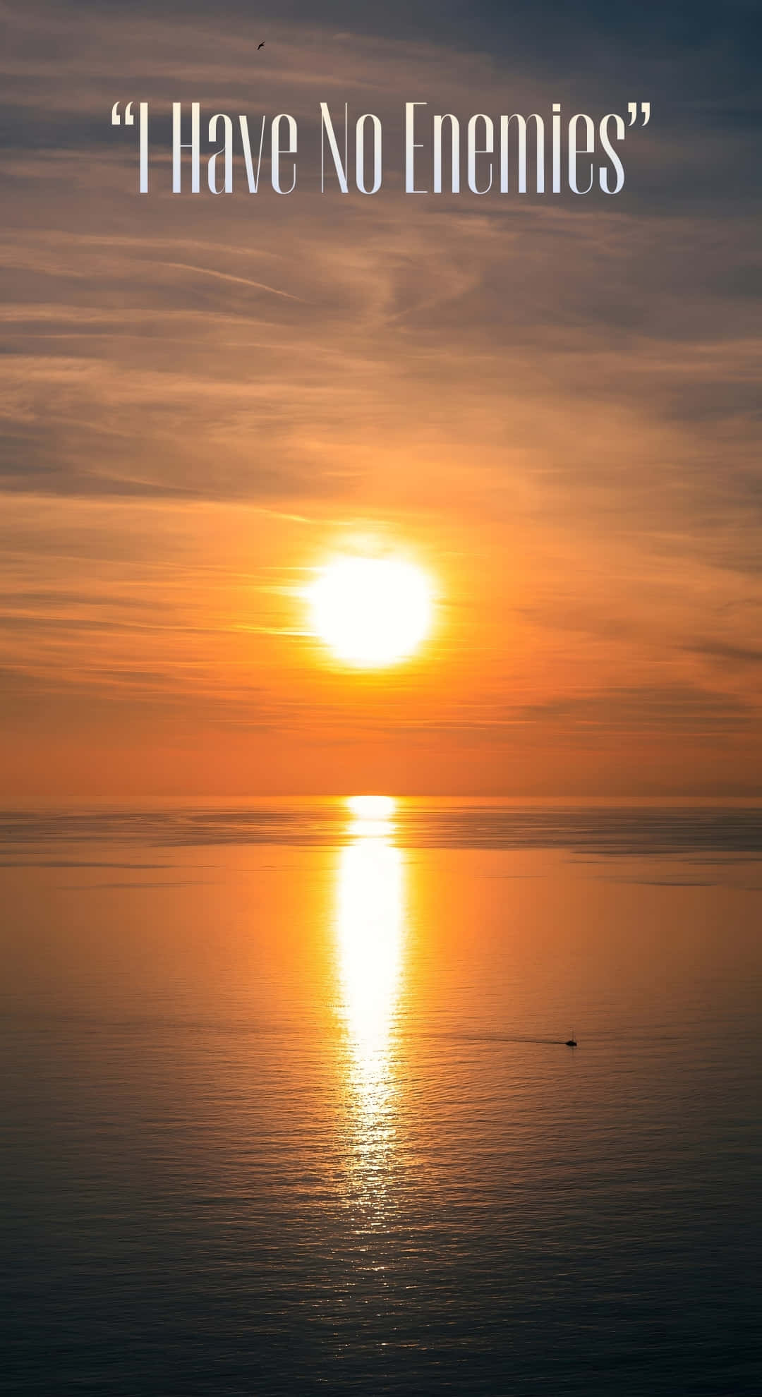I Have No Enemies, sunset, calm ocean waters, Full HD Phone Wallpaper