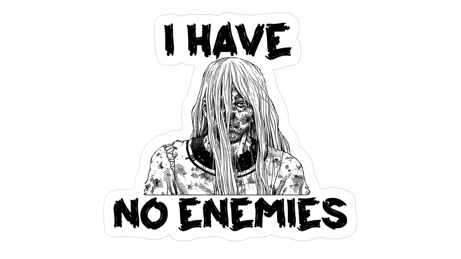 I Have No Enemies, black and white, zombie-like figure, Full HD Desktop Wallpaper