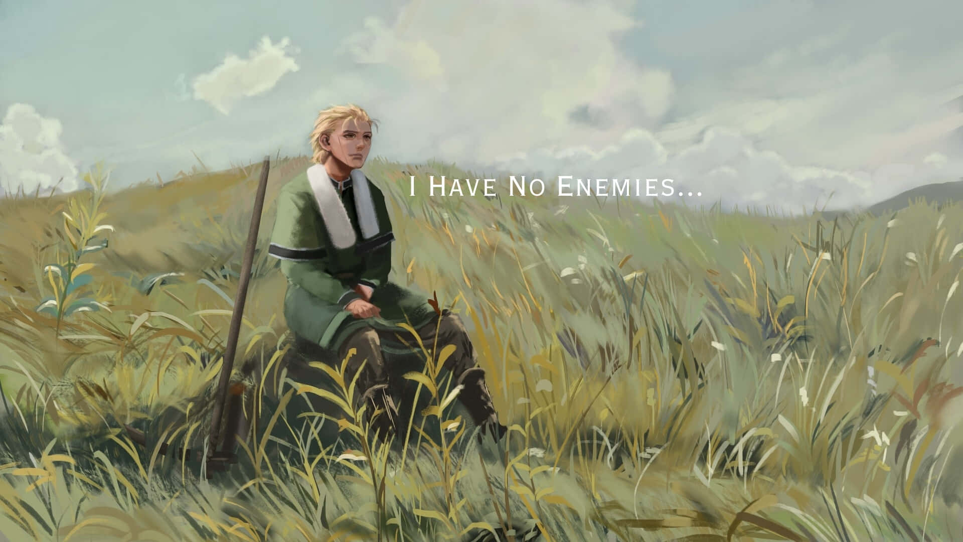 I Have No Enemies, blonde warrior, green armor, Full HD Desktop Wallpaper