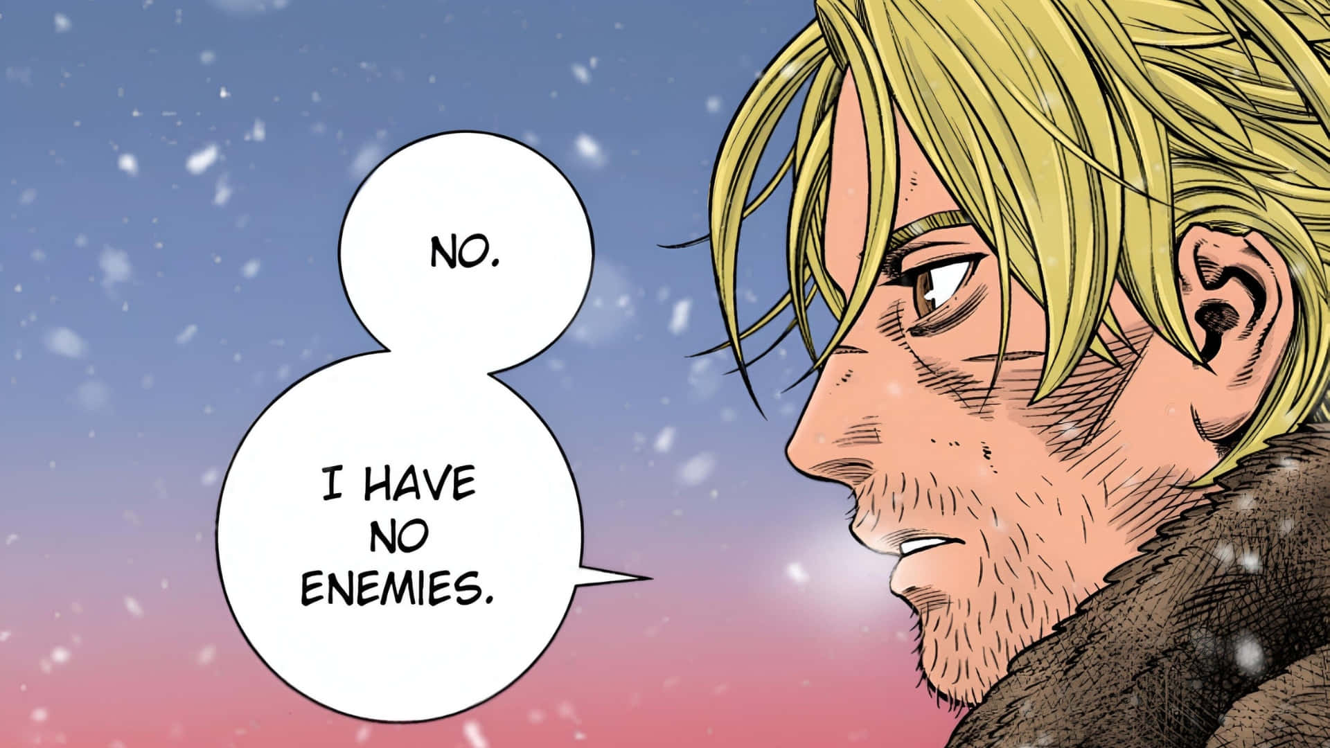 I Have No Enemies, blond-haired man, fur-lined coat, Full HD Desktop Wallpaper