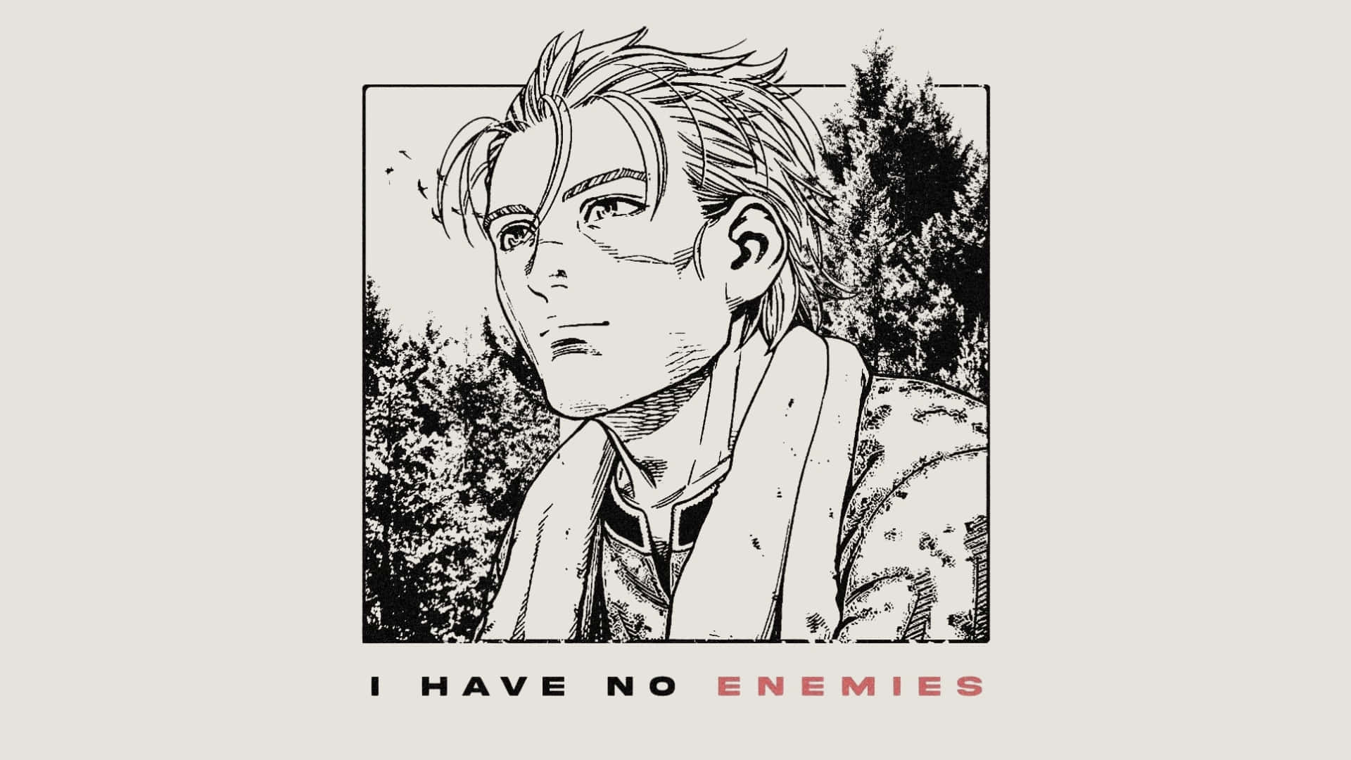 I Have No Enemies, black and white, manga-style, Full HD Desktop Wallpaper