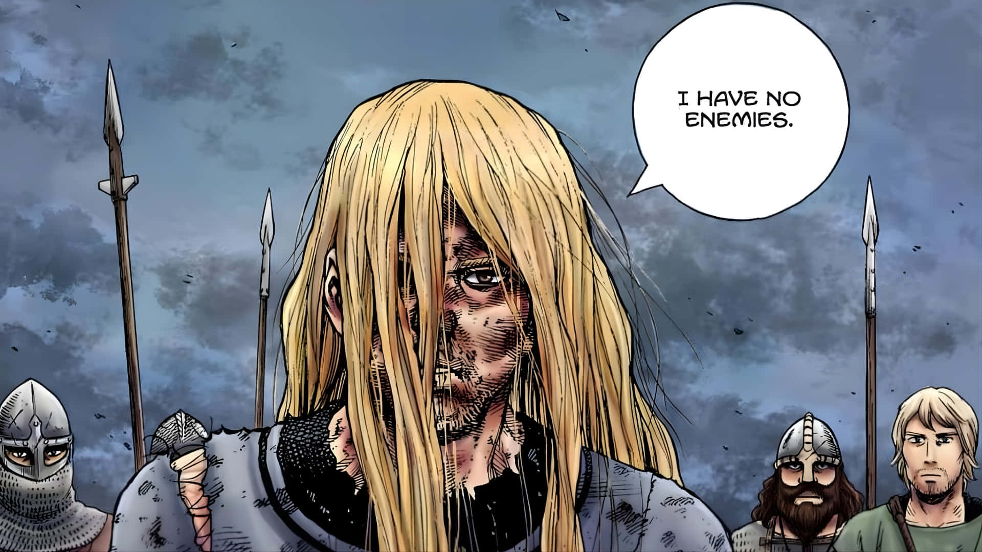 I Have No Enemies, warrior, long blonde hair, Full HD Desktop Wallpaper