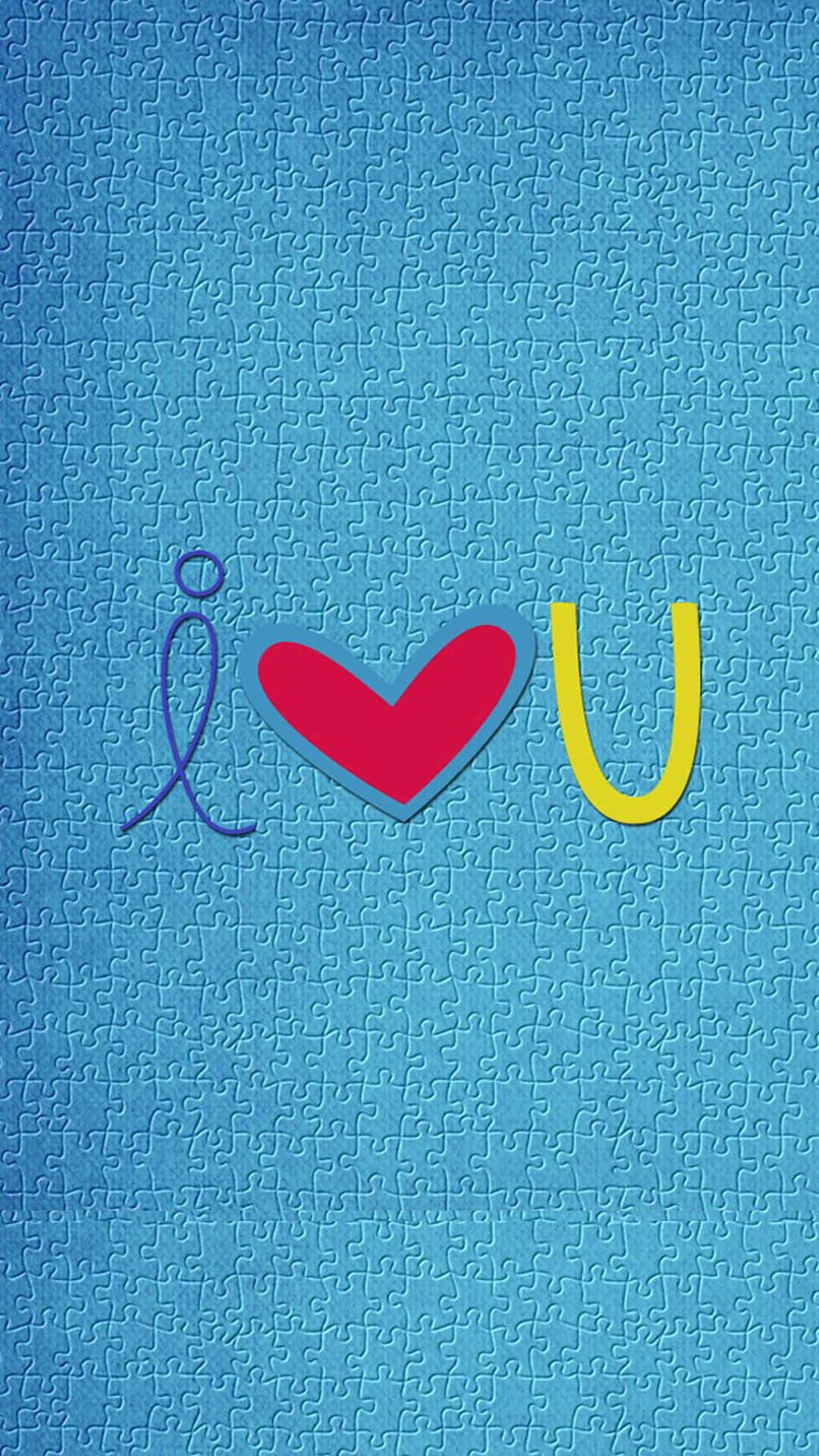 I Heart Pfp, blue jigsaw puzzle, i love u, Full HD Phone Wallpaper