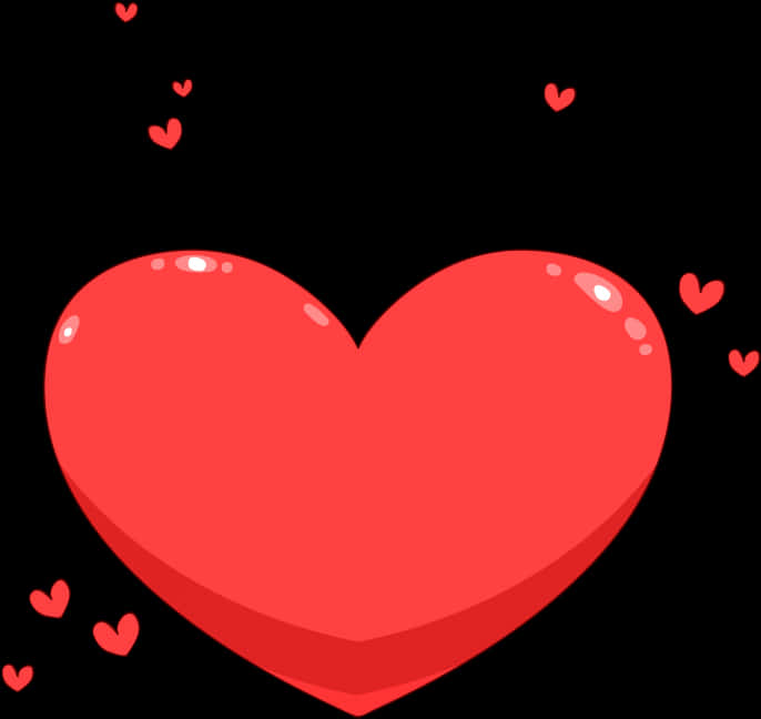 red heart, smaller hearts, glossy, SD Desktop Wallpaper