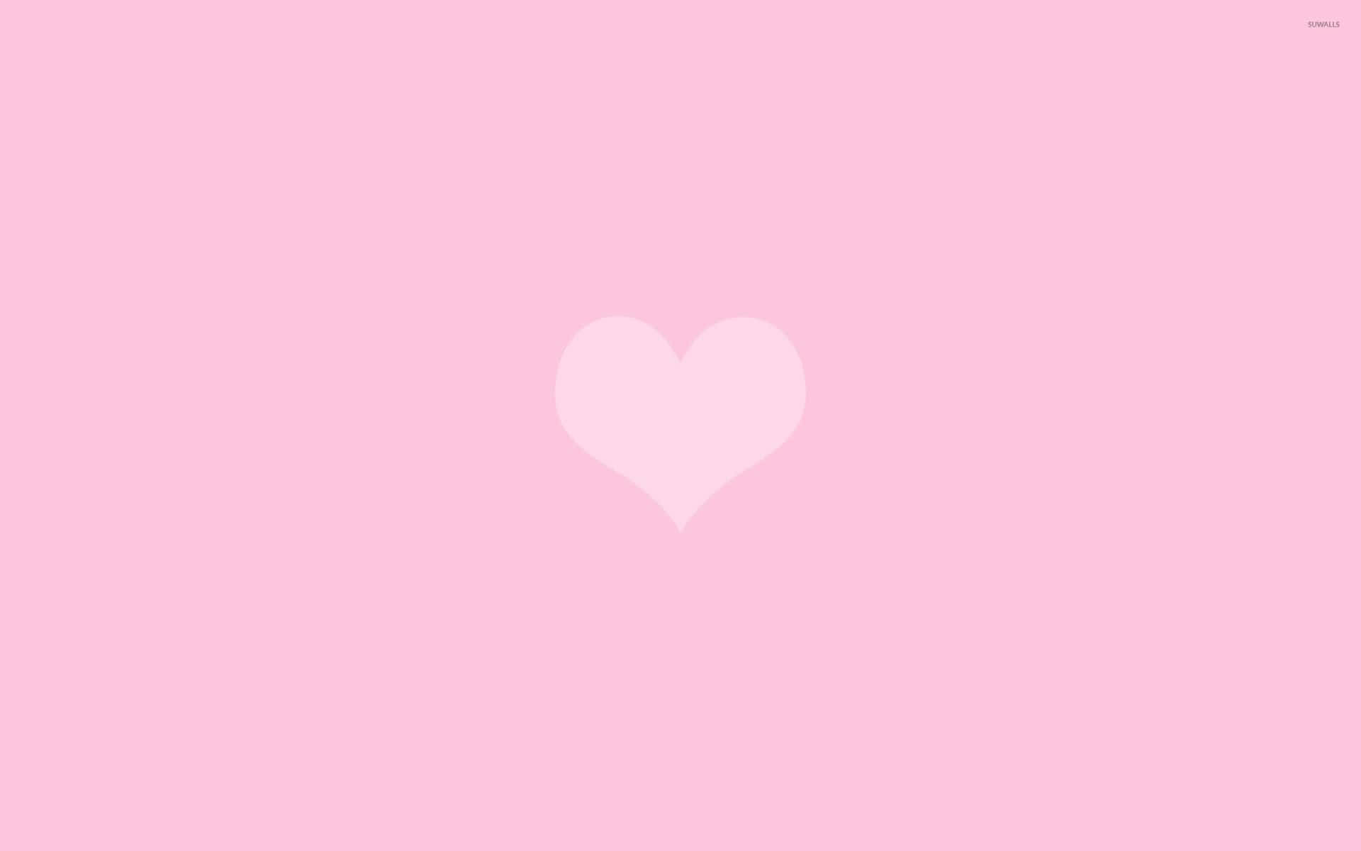 pink pfp heart, soft pastel pink, solid pink background, Full HD Desktop Wallpaper